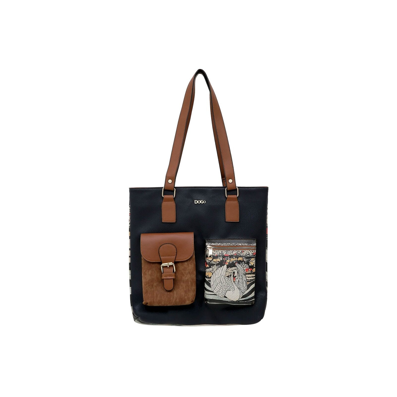 DOGO Umhängetasche "Multi Pocket Bag The Swan Softly Sleeps Damen Handtasch günstig online kaufen