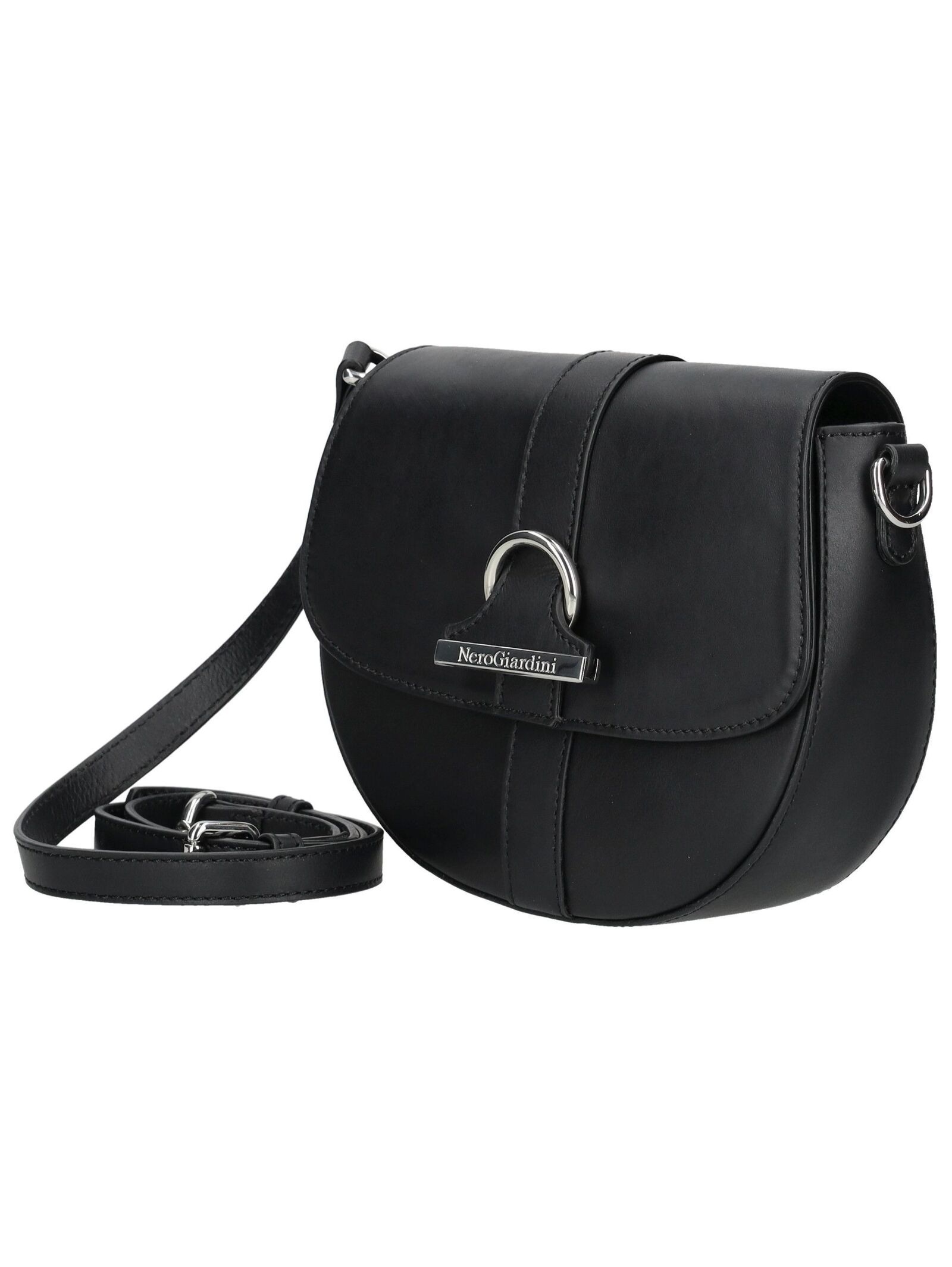 Umhängetasche NERO GIARDINI "Nero Giardini Taschen Leder", Damen, Gr. onesize, schwarz, Leder, Taschen Umhängetasche 3