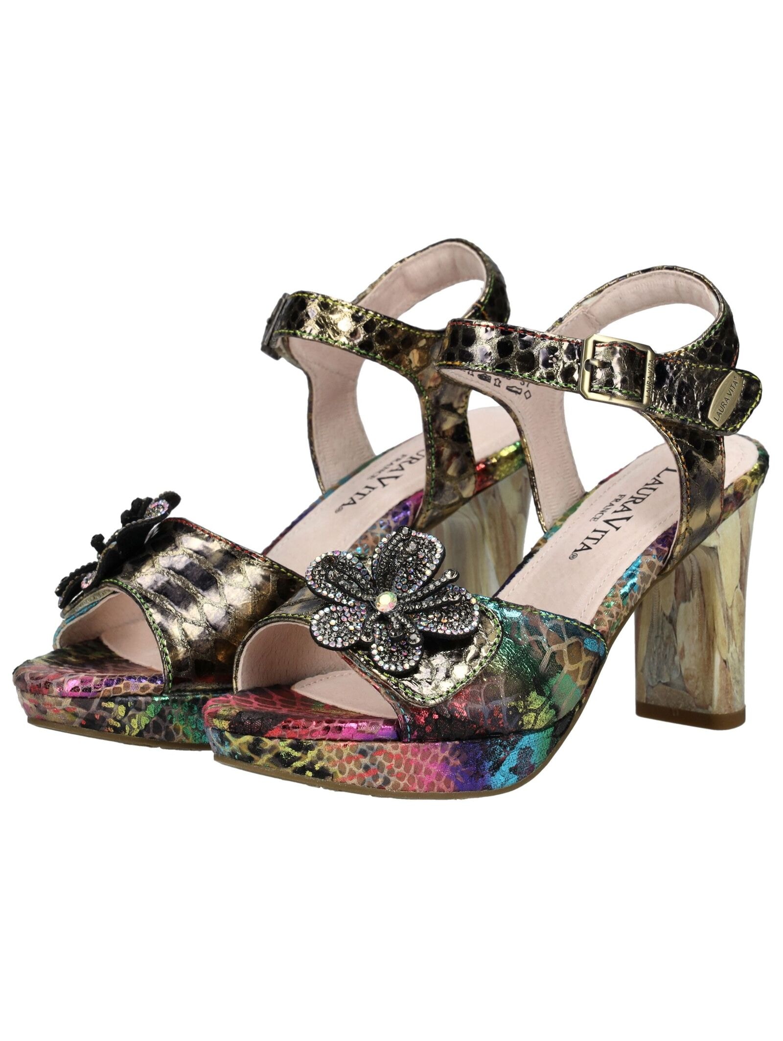 LAURA VITA High-Heel-Sandalette »LAURA VITA Sandalen Leder/Textil«