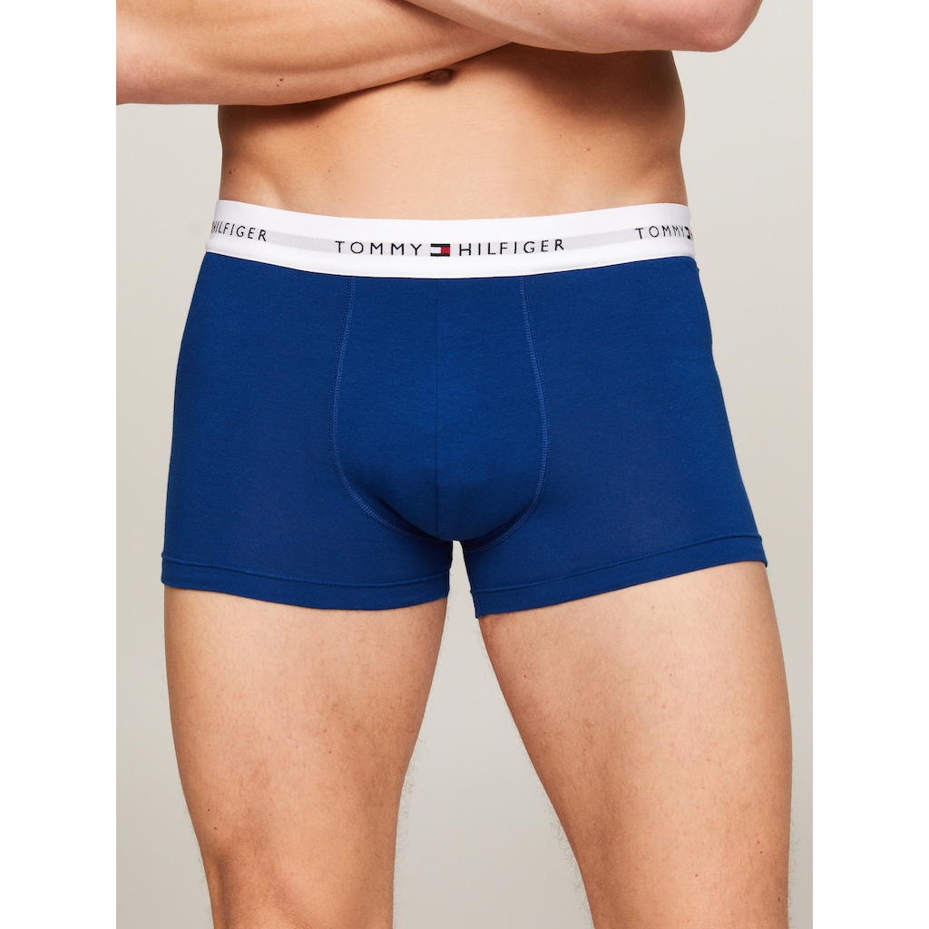 Tommy Hilfiger Underwear Trunk »3P TRUNK«, (Packung, 3 St., 3er-Pack), farbig mit weißem Logo-Elastikbund, Signature Kollektion