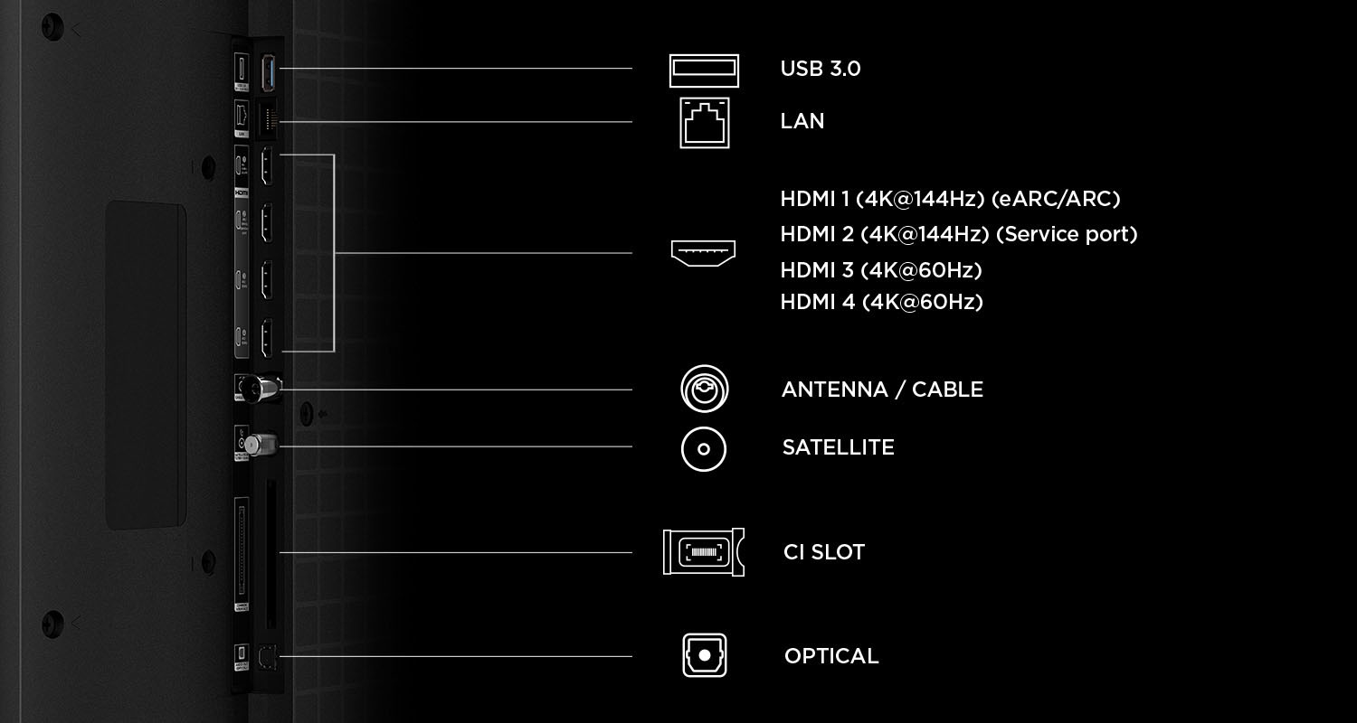 TCL Mini-LED-Fernseher »65RM7LX1« 164 cm/65 ″ Apple Airplay 2, 2.000 nits HDR , 100 % BT.2020, ONKYO 2.1