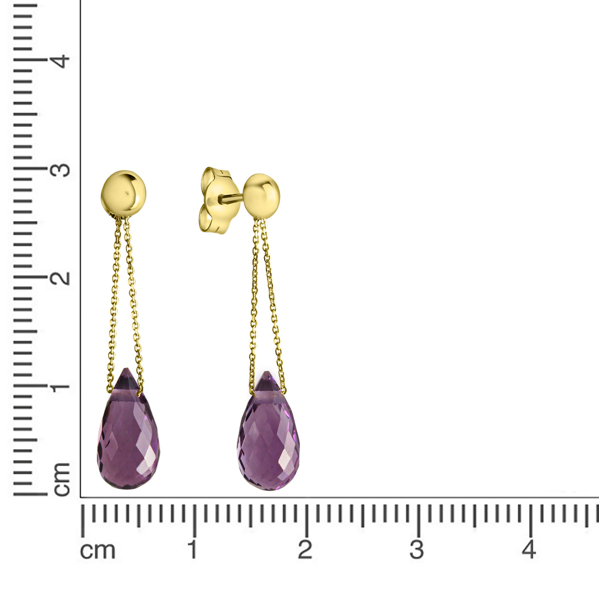 CELESTA Paar Ohrhänger »375 Gelbgold Amethyst«