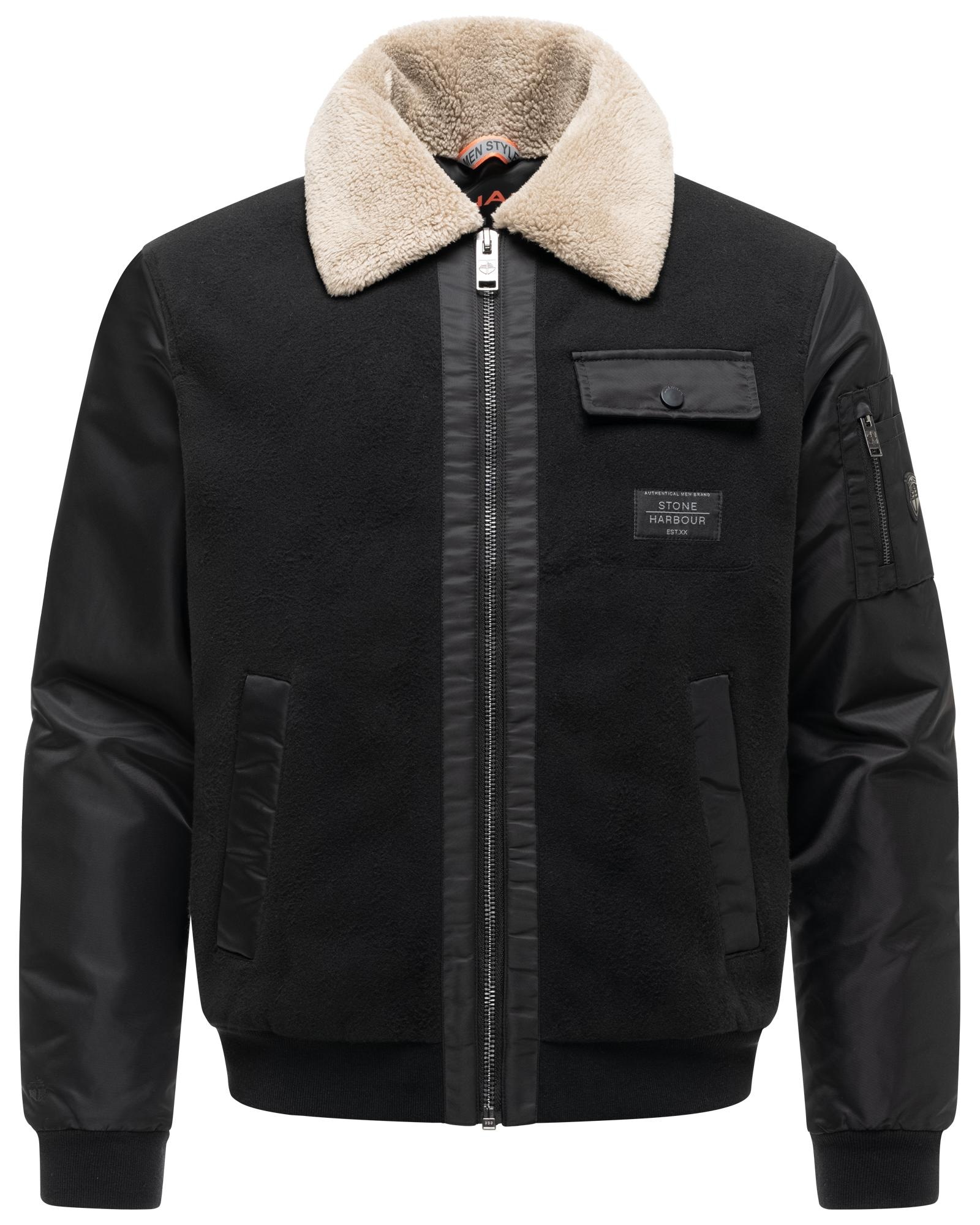 Stone Harbour Winterjacke »Somaeel XX« ohne Kapuze Warme Herren Hybridjacke mit Teddykragen
