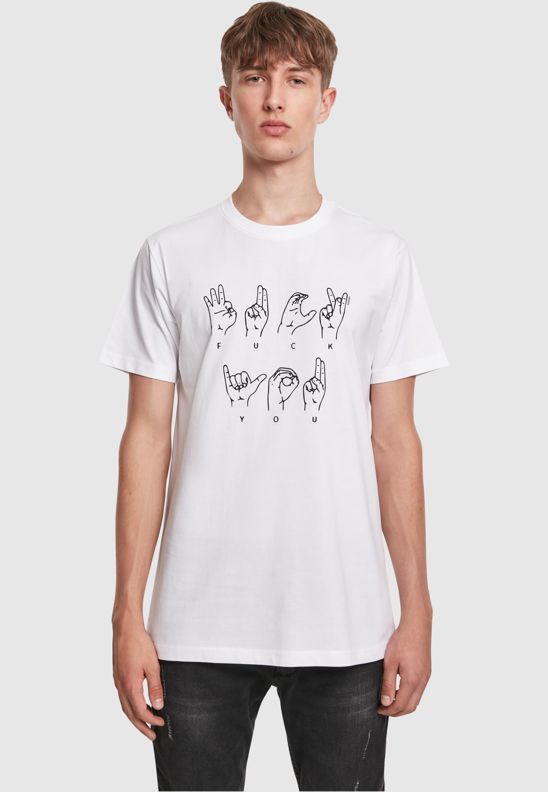 MisterTee T-Shirt »MisterTee Herren FU Sign Language Tee«, (1 tlg.)