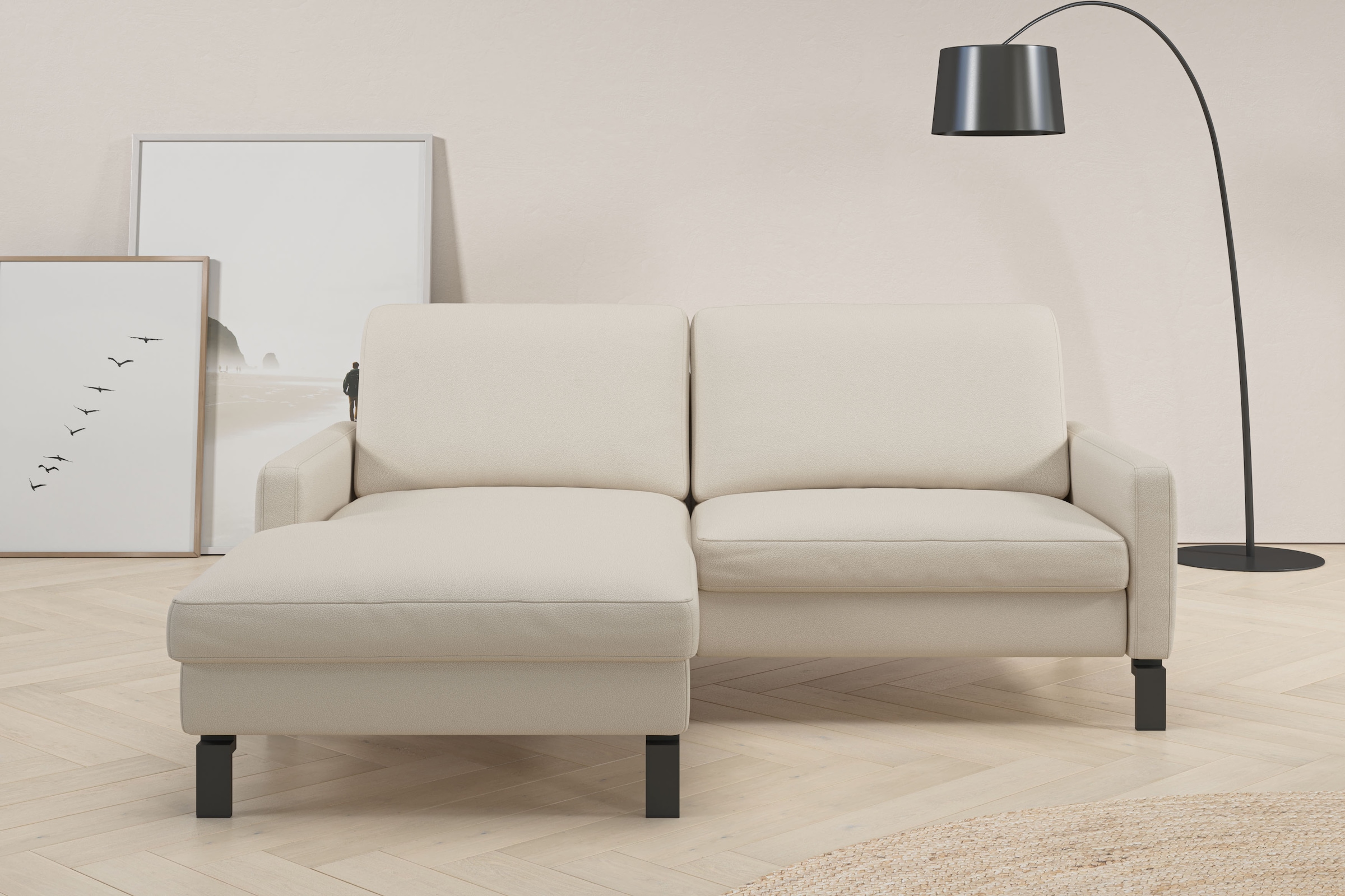 Home affaire Ecksofa "Lecce, L-Form, Federkernpolsterung, Breite 194 cm" inkl. saugroboterfreundliche Höhe & schmale Armlehnen