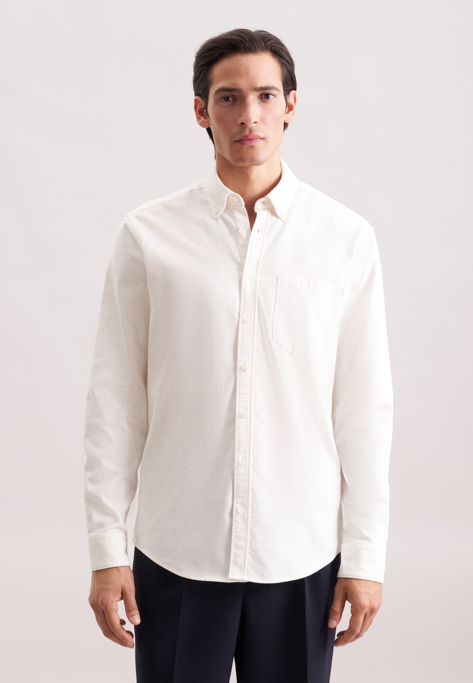 seidensticker Flanellhemd, Regular 1/1 Button-Down-Kragen Uni günstig online kaufen