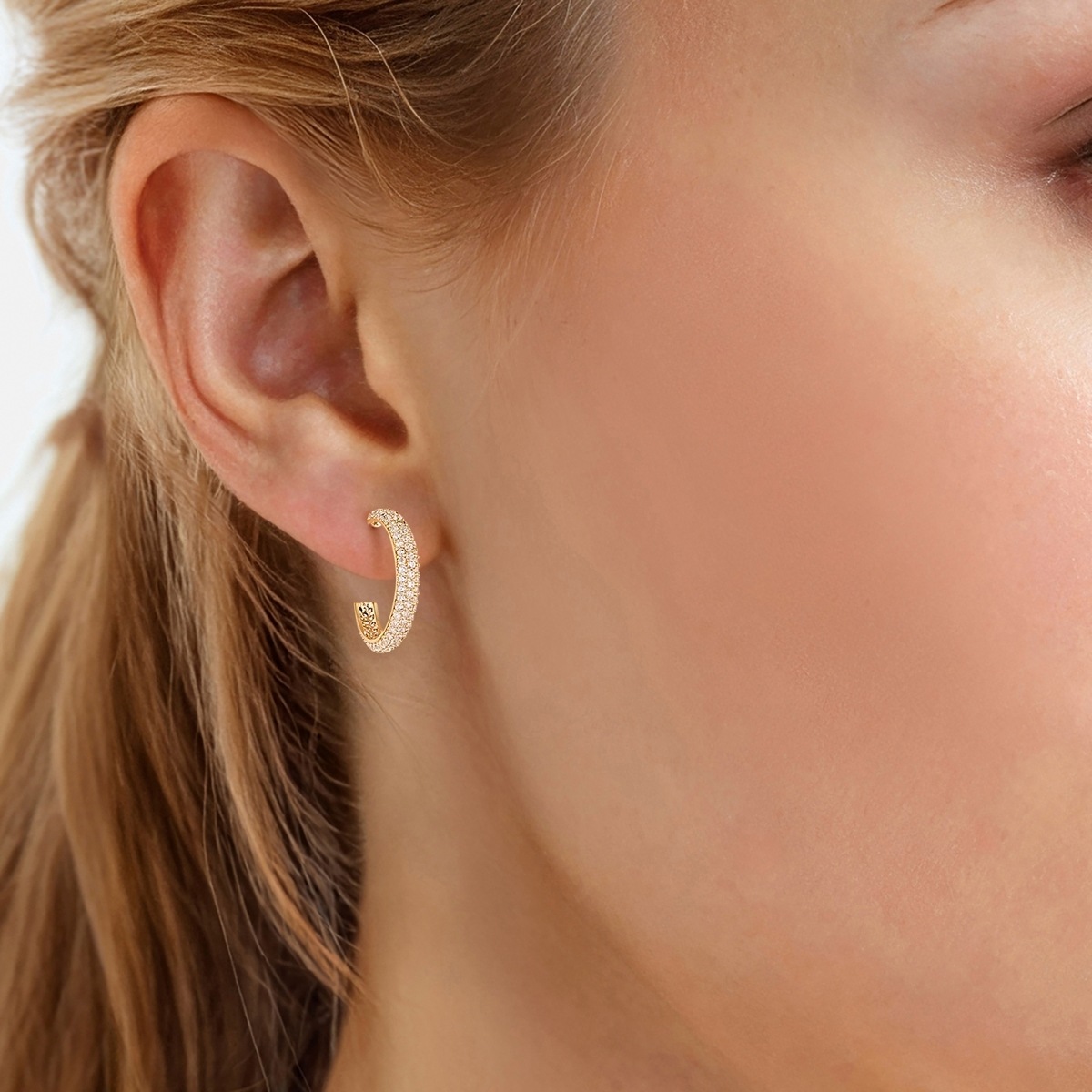 Yokoamii Paar Creolen »Set: Y517« mit Zirkonia