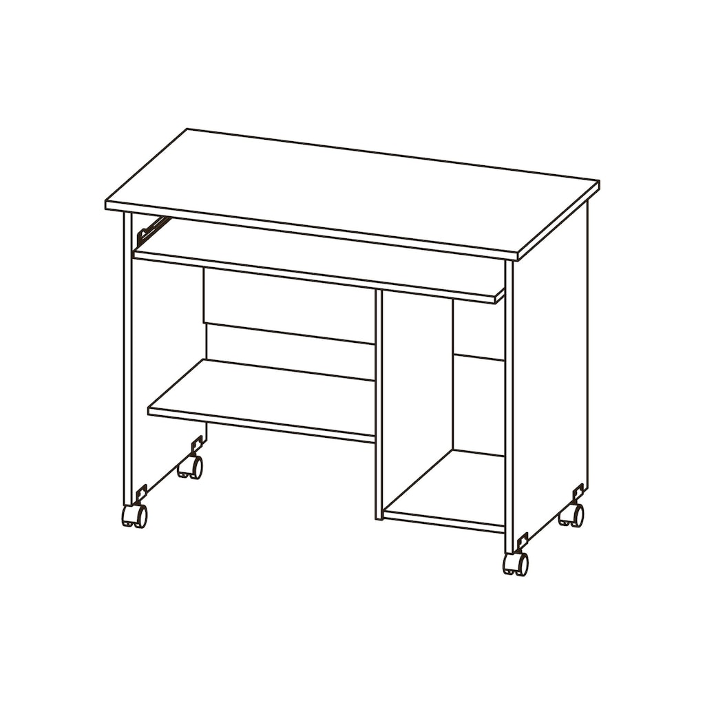 GERMANIA Computertisch »0482 / 0486«, Computertisch für das Home Office geeignet, mit Tastatur Auszug