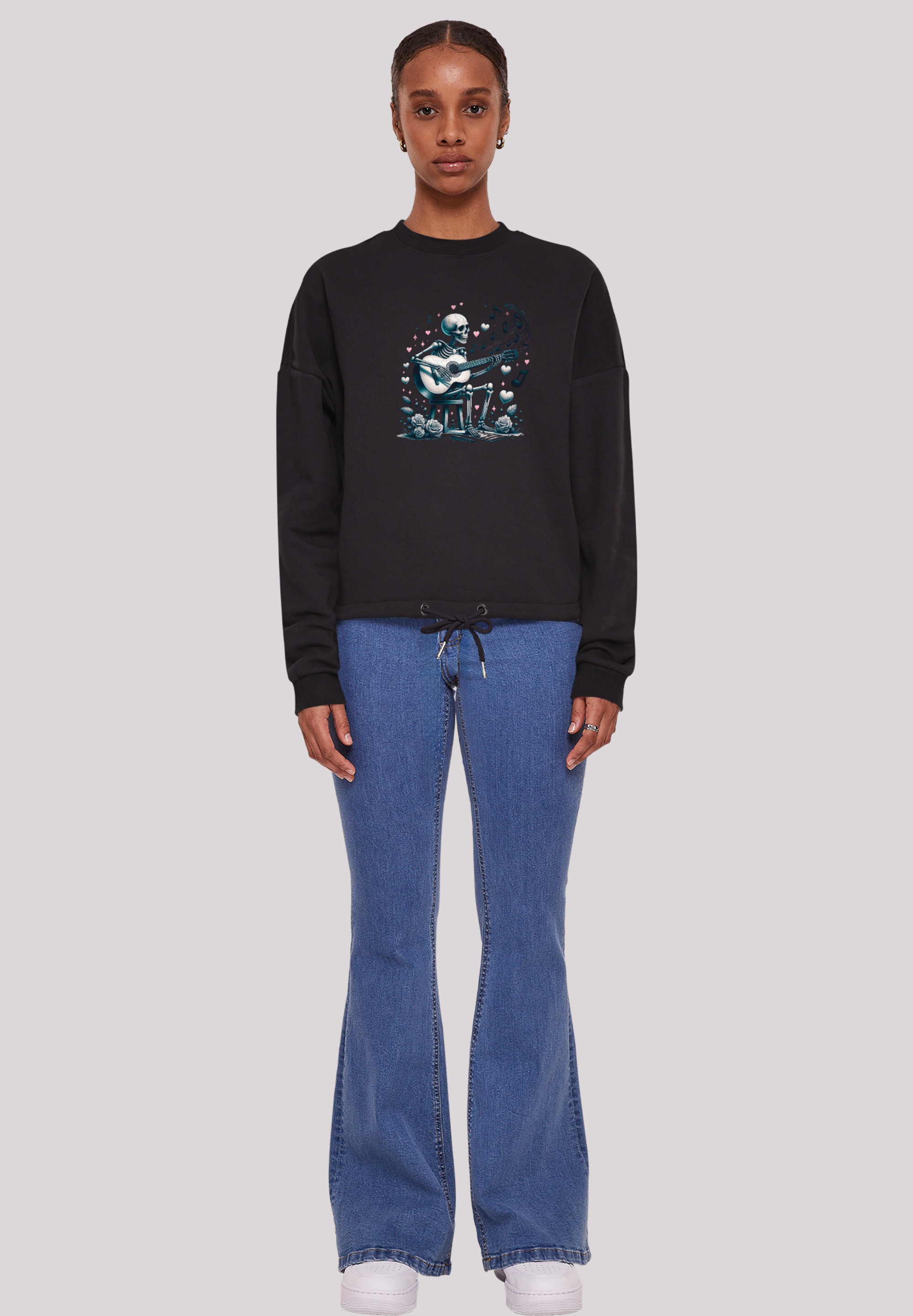 F4NT4STIC Sweatshirt »Skelett spielt Gitarre, Musik, Liebe«, Premium Qualität