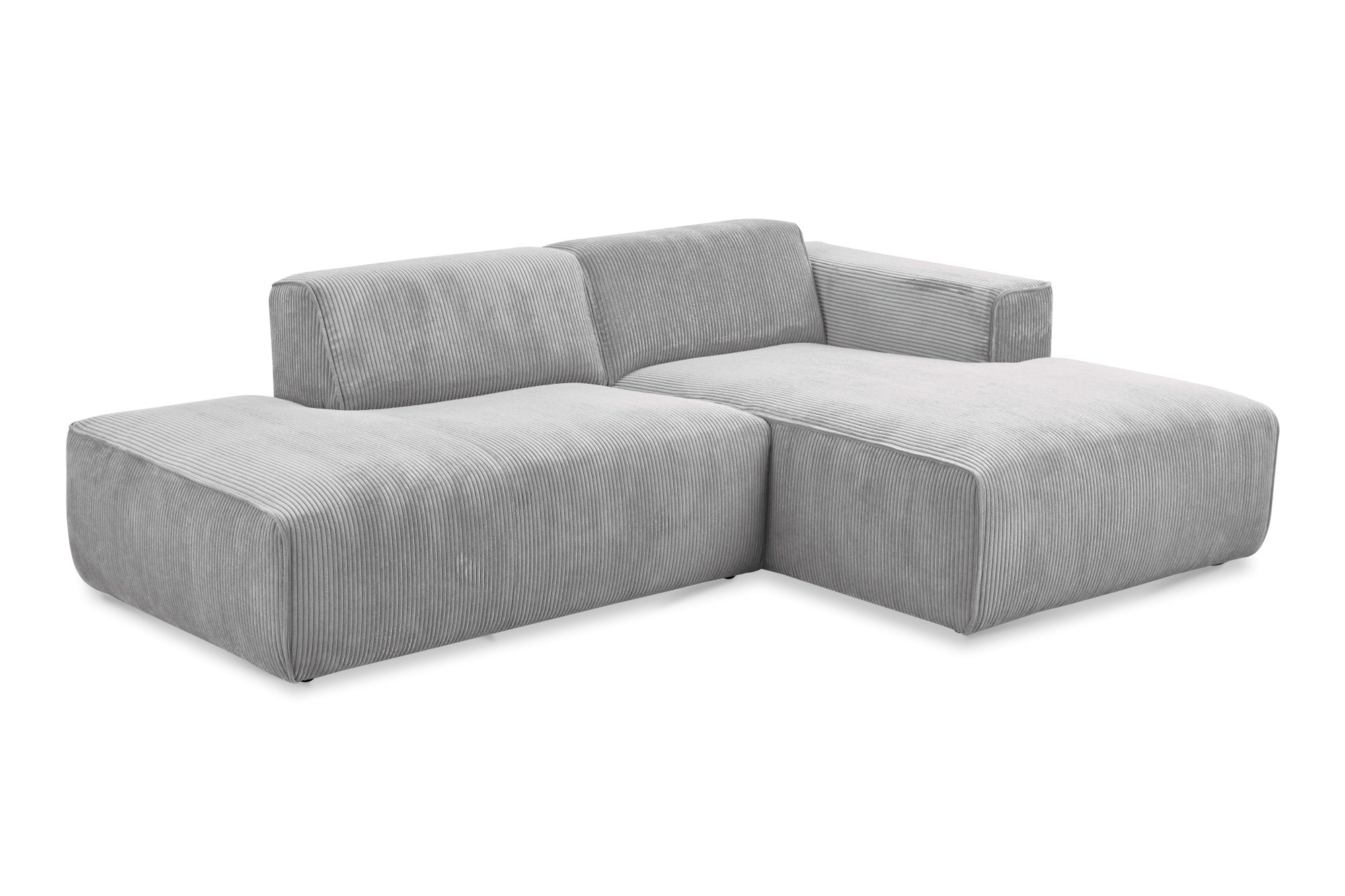 andas Ecksofa »Noord mit Kedernaht, Breite 227 cm«, Cord, Struktur, Webstoff, mit Wellenunterfederung, Massivholzrahmen
