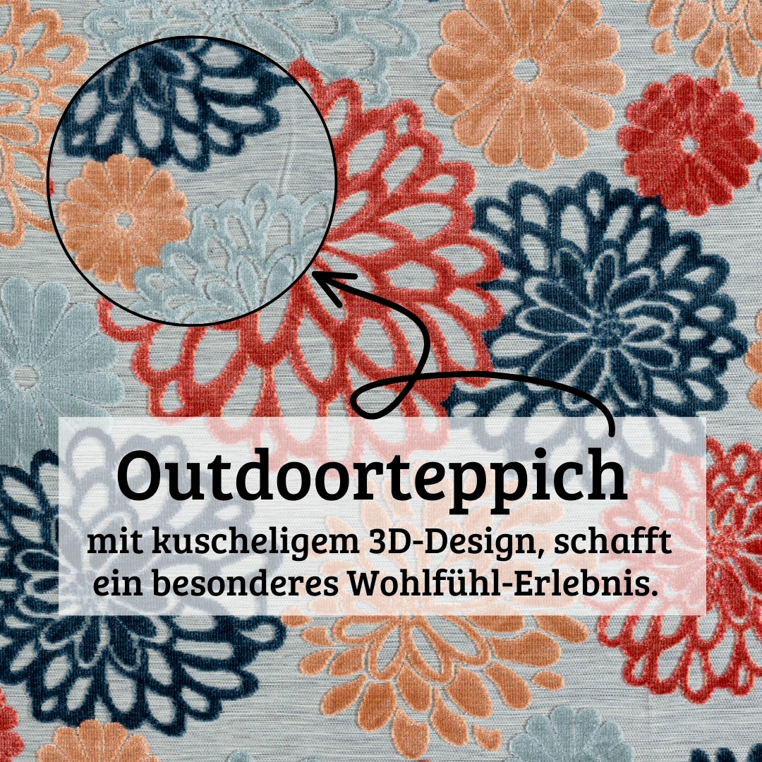 my home Teppich »Tamsin, LAGERRÄUMUNG!«, rechteckig, 8 mm Höhe, Hoch-Tief Effekt, In- und Outdoor geeignet, Terrasse & Balkon