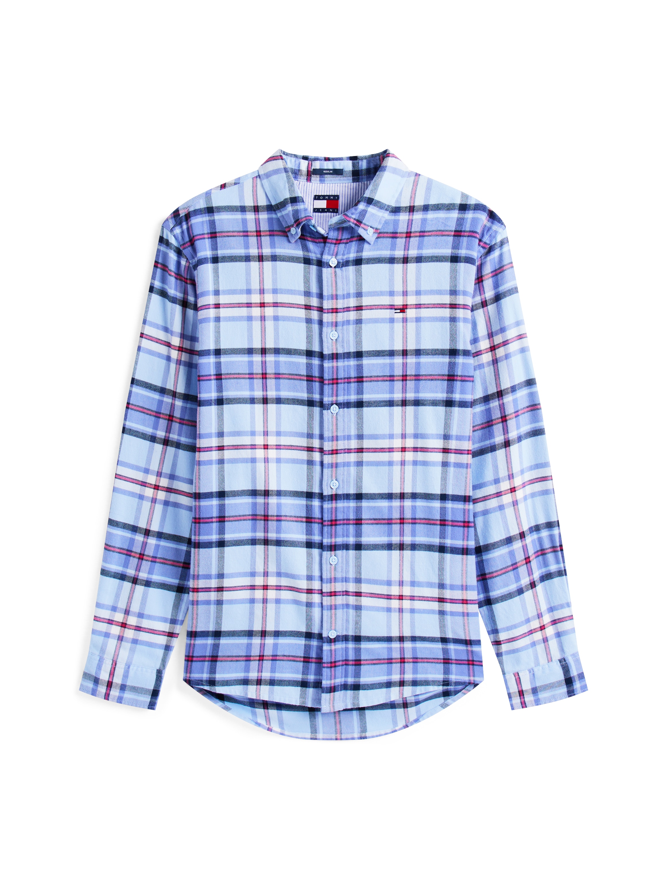Tommy Jeans Flanellhemd »TJM REG FLANNEL CHECK SHIRT EXT«, kariert, regular fit, Langarmhemd, Button-down-Kragen