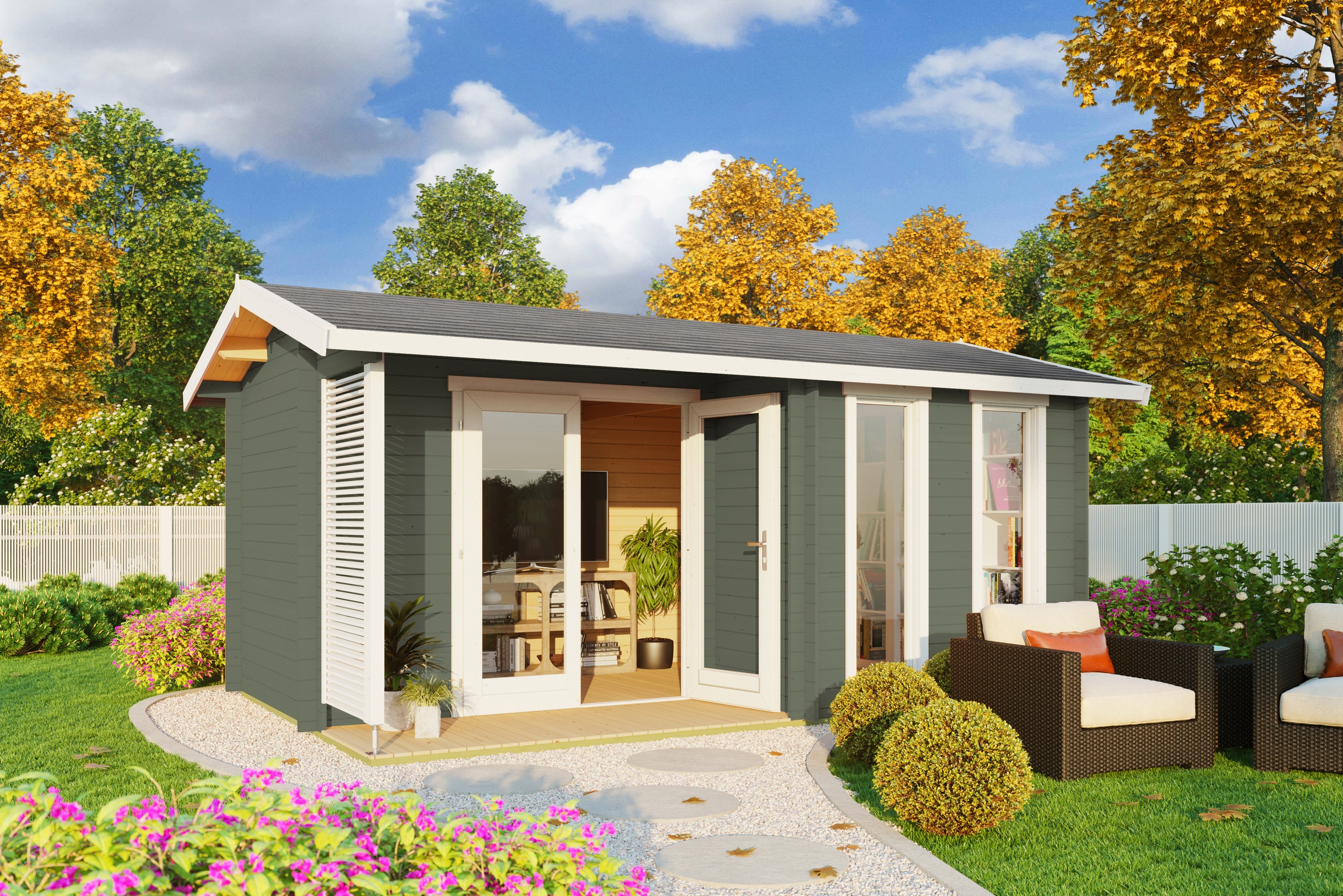 Nordic Holz Gartenhaus "Riverside", (inkl. Terrassenbretter) günstig online kaufen