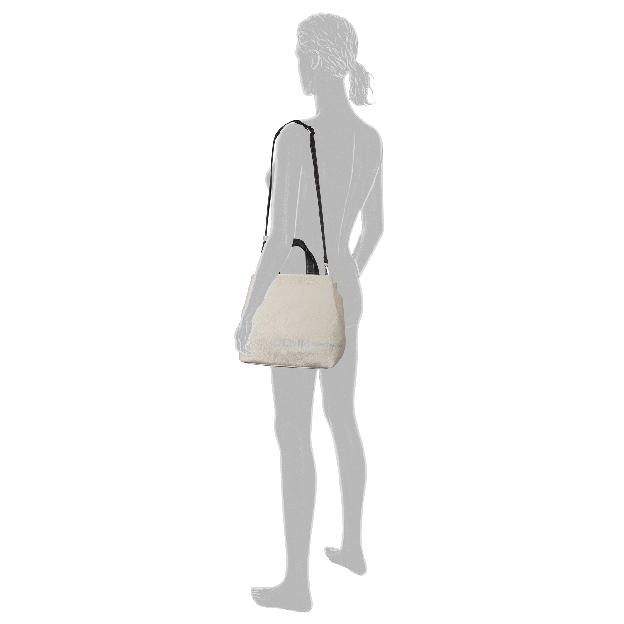 TOM TAILOR Denim Shopper »Marlow«, griffig leichtes Lederimitat mit reflektierendem Logo und Zierlinien