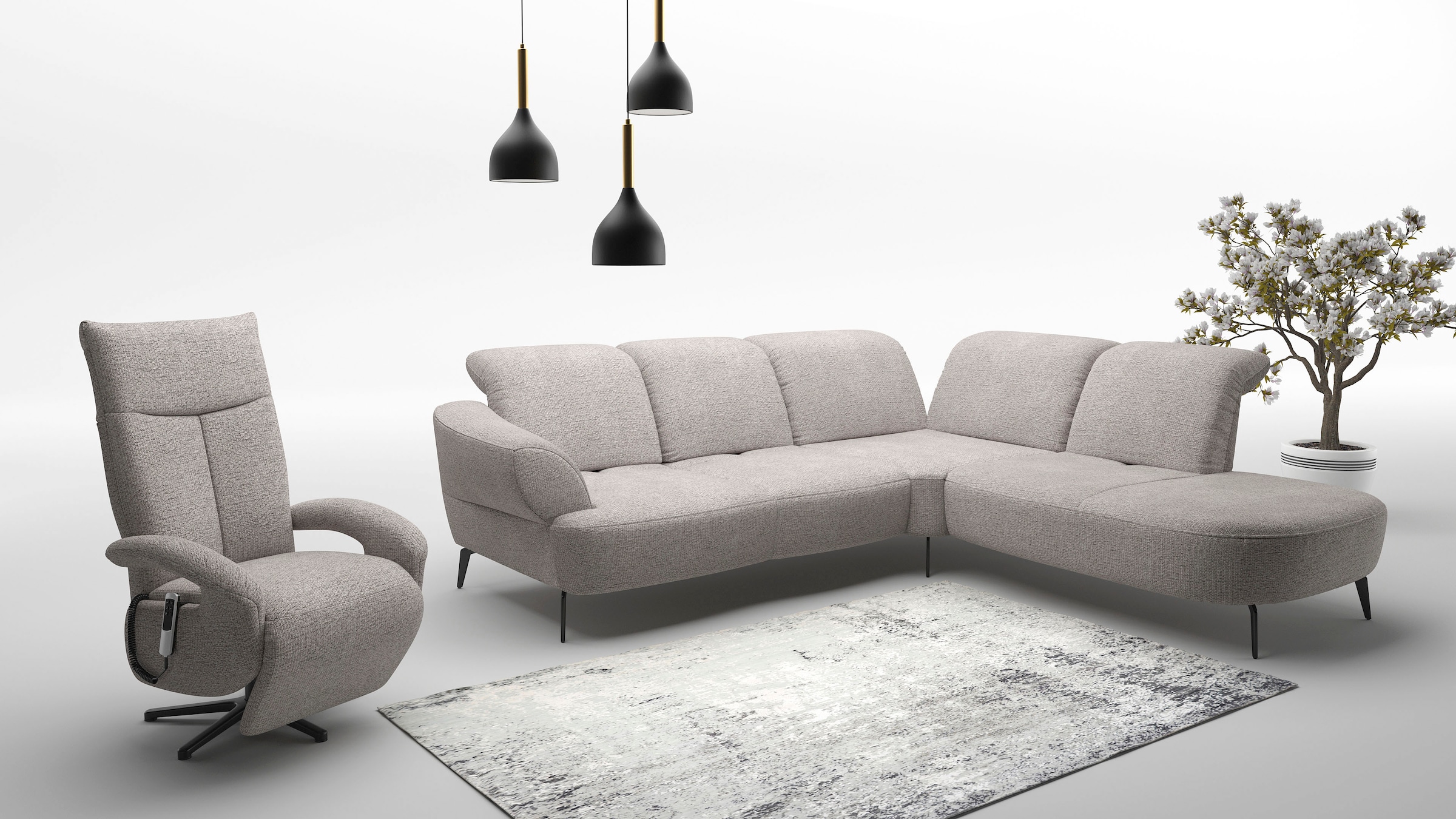 sit&more Ecksofa »Dance«, inkl.System Click&Seat und Sitztiefenverstellung
