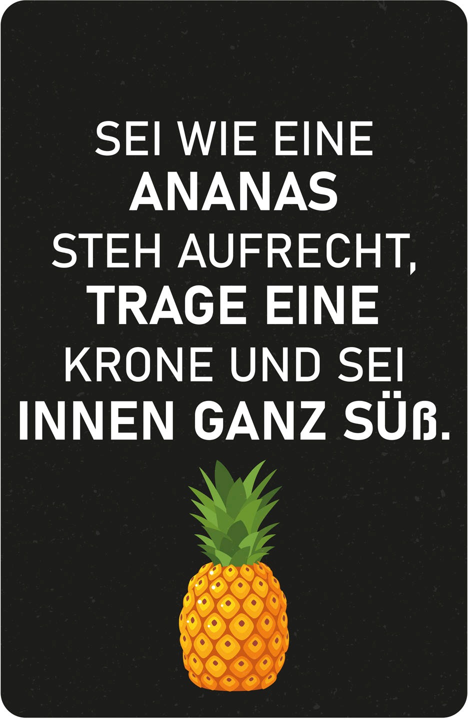 queence Metallbild »Ananas« Obst | Obst Bilder | Schriftzug | Schriftzüge 1 Stk. tlg. Stahlschilder