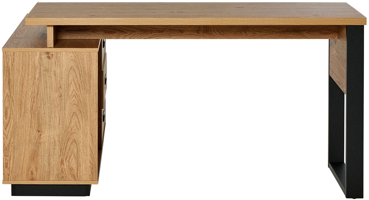 Jahnke Eckschreibtisch »RIVA C 150 E«, (1 St.), wechselseitig montierbar, Stauraum & Kabeldurchführung, Breite 150 cm
