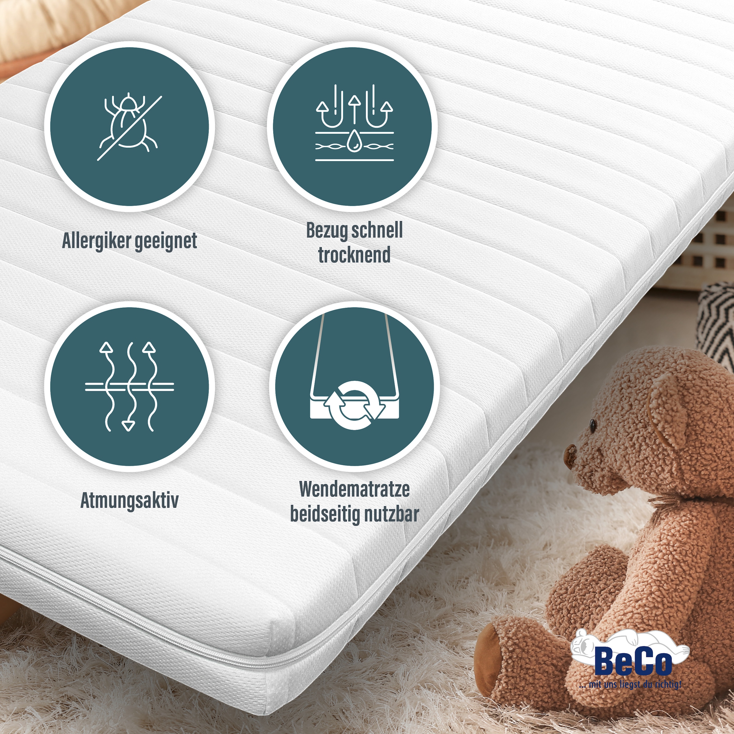 Beco Babymatratze »Kindermatratze BeCo Kaja, ergonomisch, hygienisch und strapazierfähig« 11 cm hoch Raumgewicht: 35 kg/m³ 1 Stk. tlg. Note GUT (2,2) der Preistipp bei Stiftung Warentest (Ausgabe 09/2024)