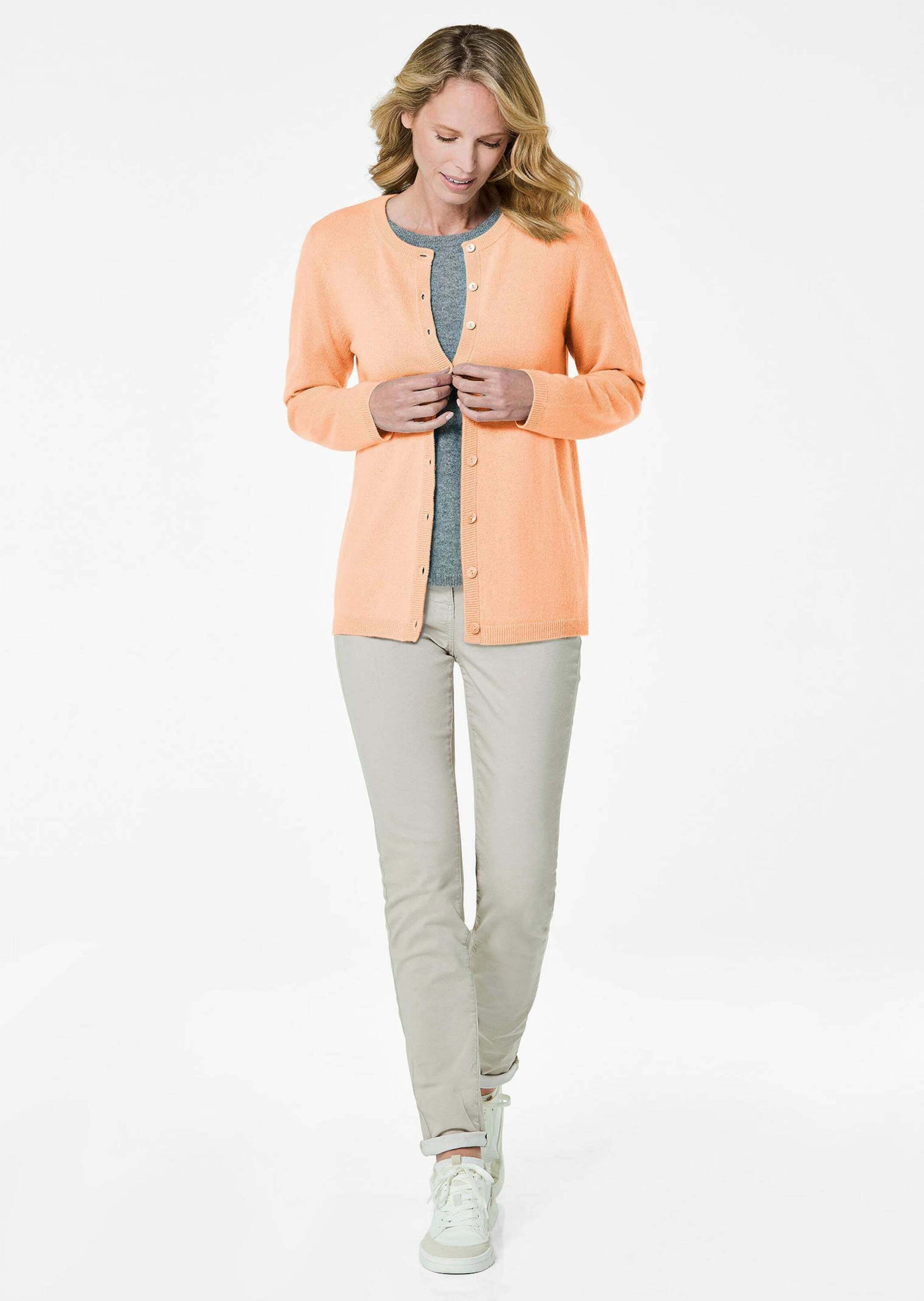 GOLDNER Strickjacke »Kaschmirstrickjacke mit Rundhalsausschnitt«