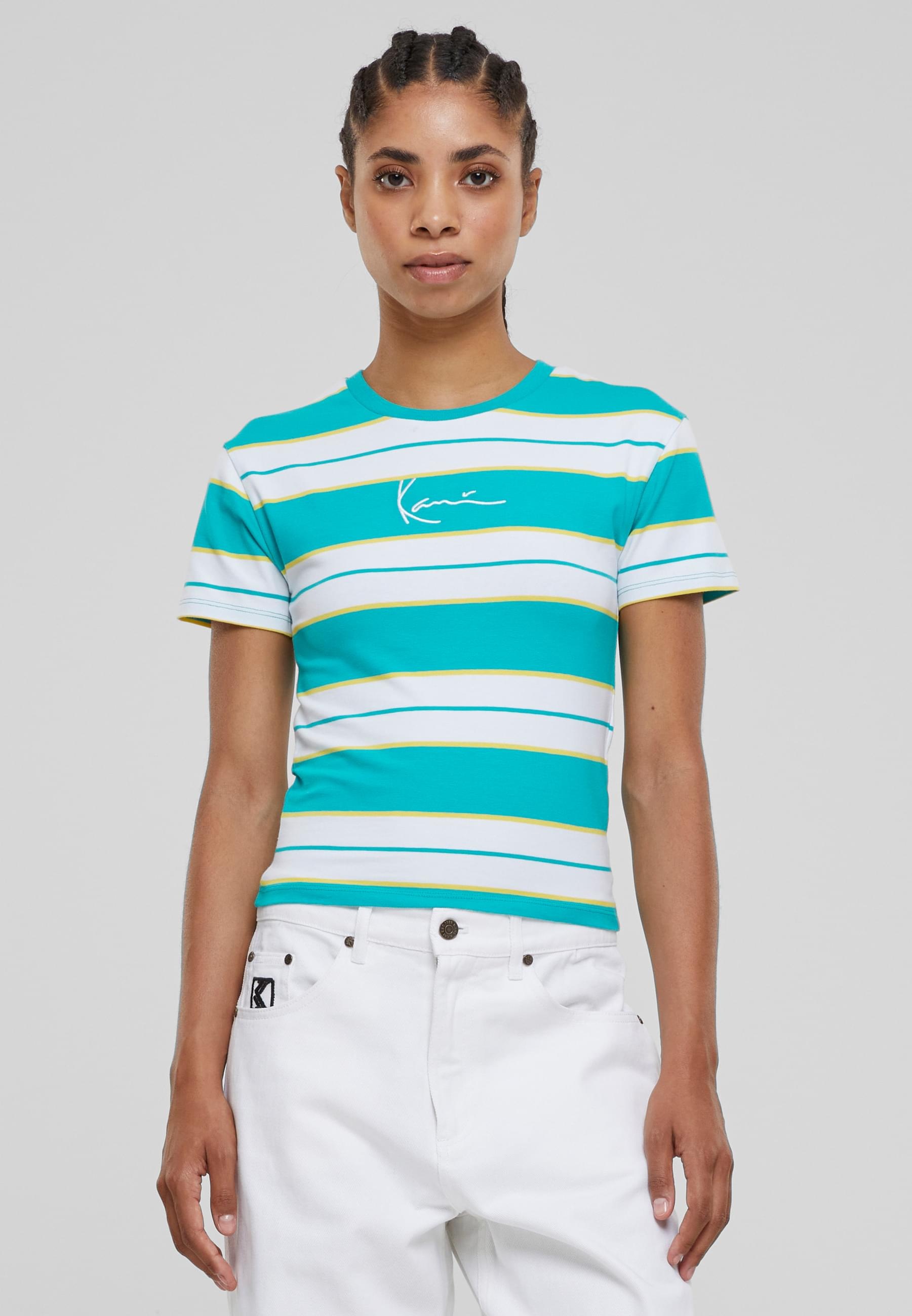 Karl Kani T-Shirt »Karl Kani Damen KW213-040-2 KK Small Signature Stripe Tee«, (1 tlg.)