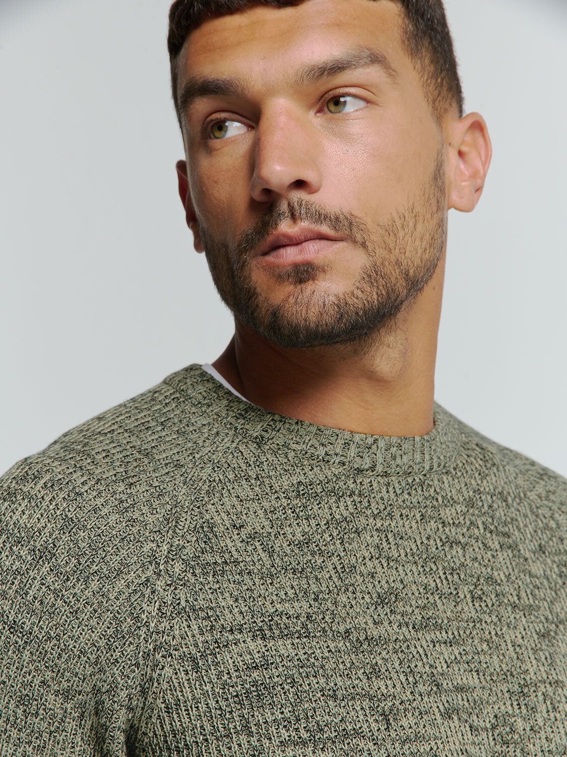 NO EXCESS Rundhalspullover »No Excess Farbiger Rippenpullover«