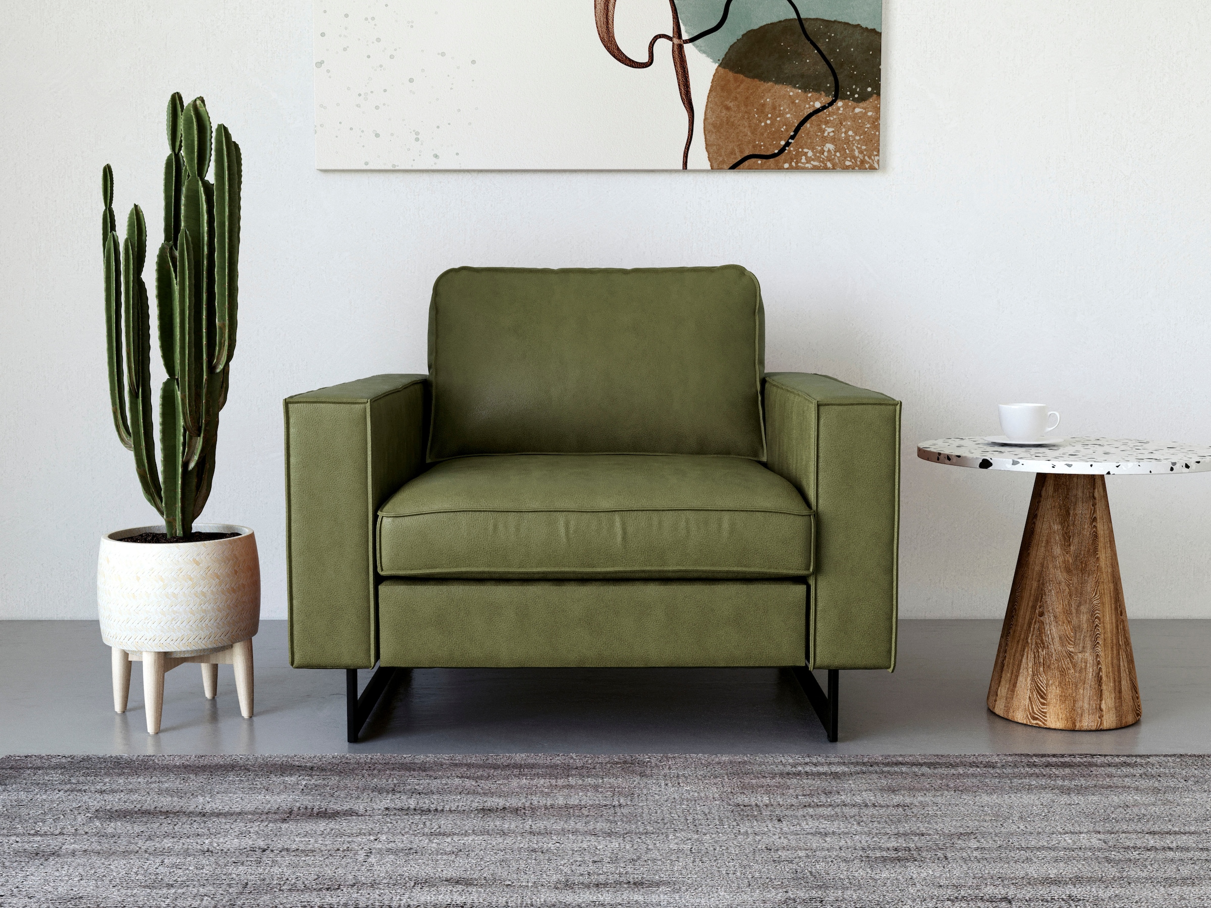 Places of Style Loveseat "Pinto 105 cm, Cord, Chenille, Lederoptik", mit Ke günstig online kaufen