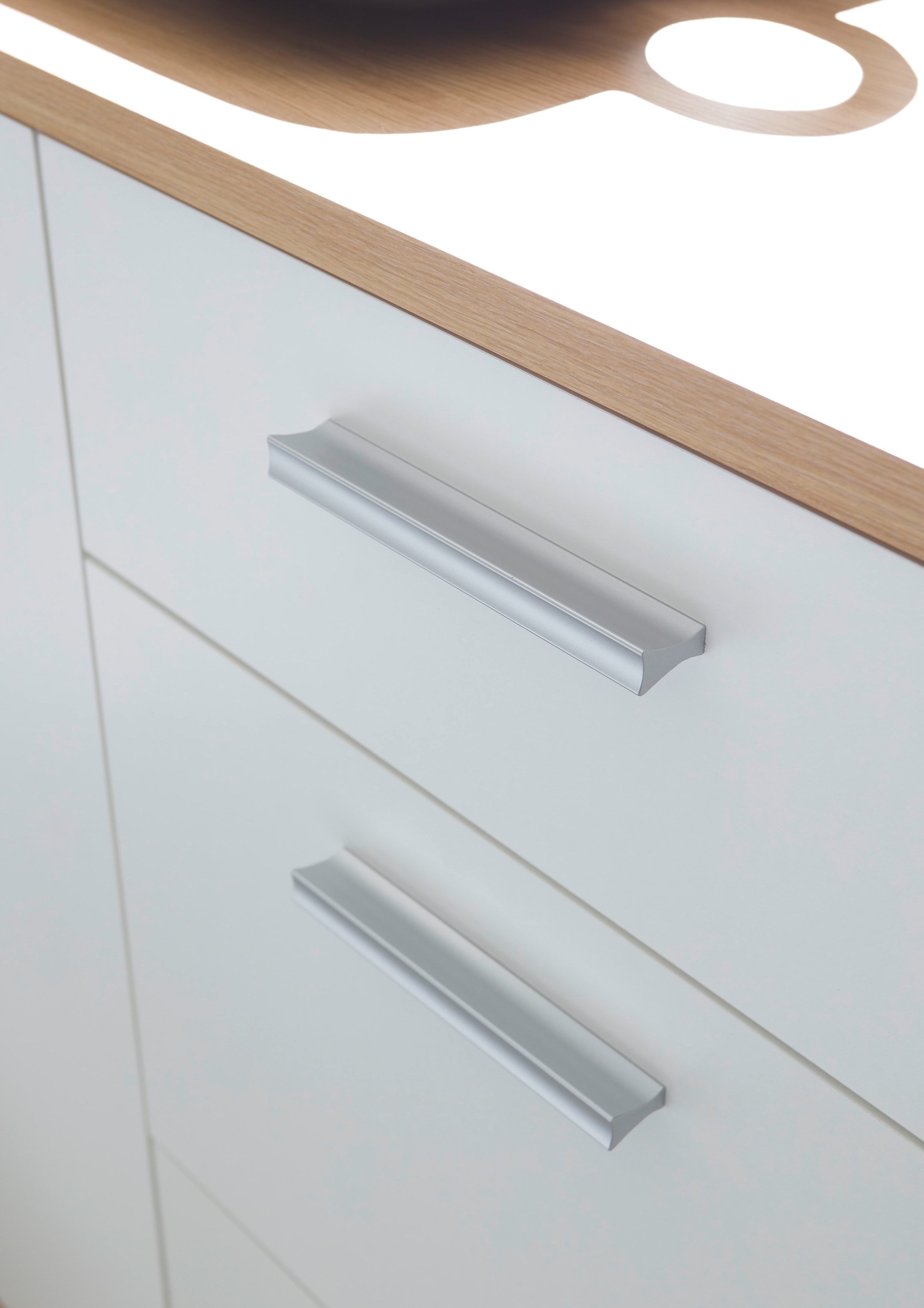 HBZ Kommode »BC1035 weiß matt, BxHxT 180x86x38 cm«, Sideboard mit 3 Türen, 3 Schubkästen, 2 Einlegeböden