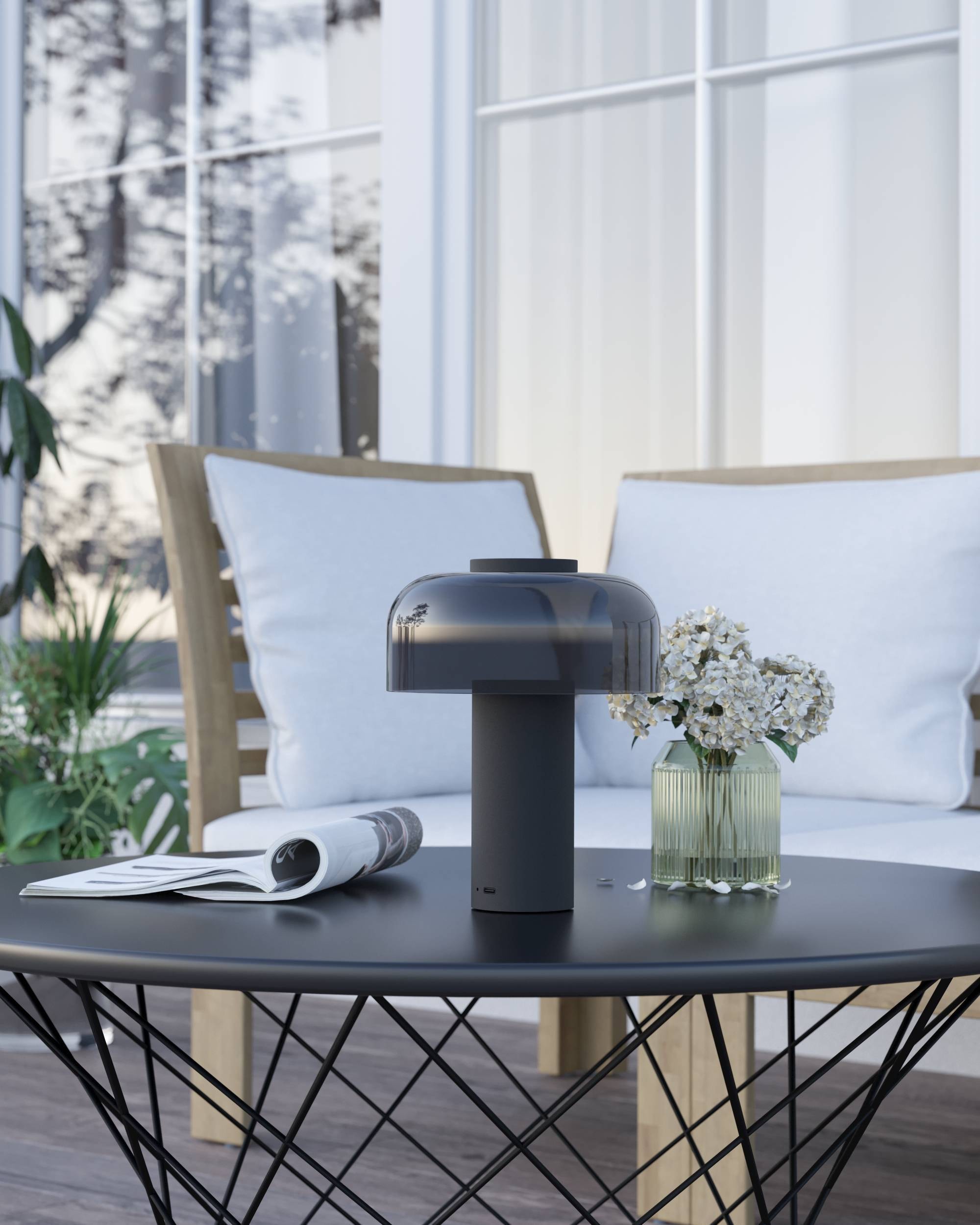 EGLO Tischleuchte »Ponente Tischlampe, Nachtischlampe, Metall und Kunststoff, IP44, Lampe« LED-Modul 1 Stk. Kaltweiß | Neutralweiß | Warmweiß Tischleuchte - H20 x Ø16 cm - schwarz - 2,25W inkl.