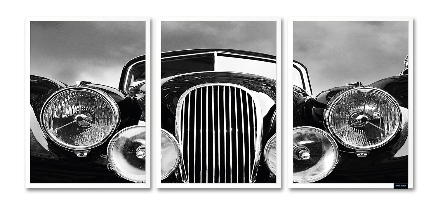 Bruno Banani Bild mit Rahmen "Oldtimer - Gerahmter Digitaldruck - Wandbild", (1 St., 3er-Set), 3x 30x40 cm - Holzrahmen 