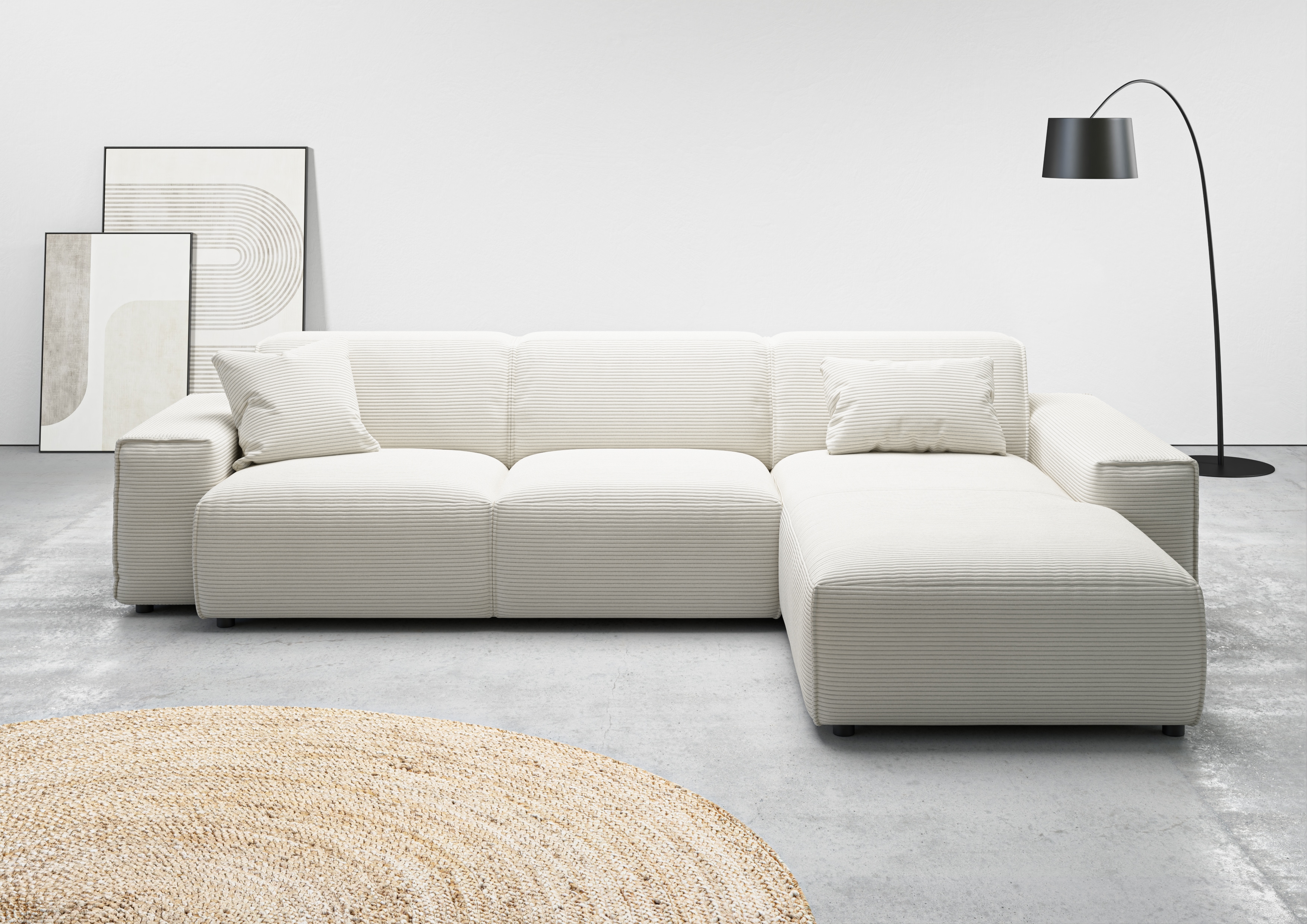 Home affaire Ecksofa "Glimminge auch in Breitcord, Feincord, Bouclé + Easy care-Bezug" L-Form, Breite 294, Zierkissen