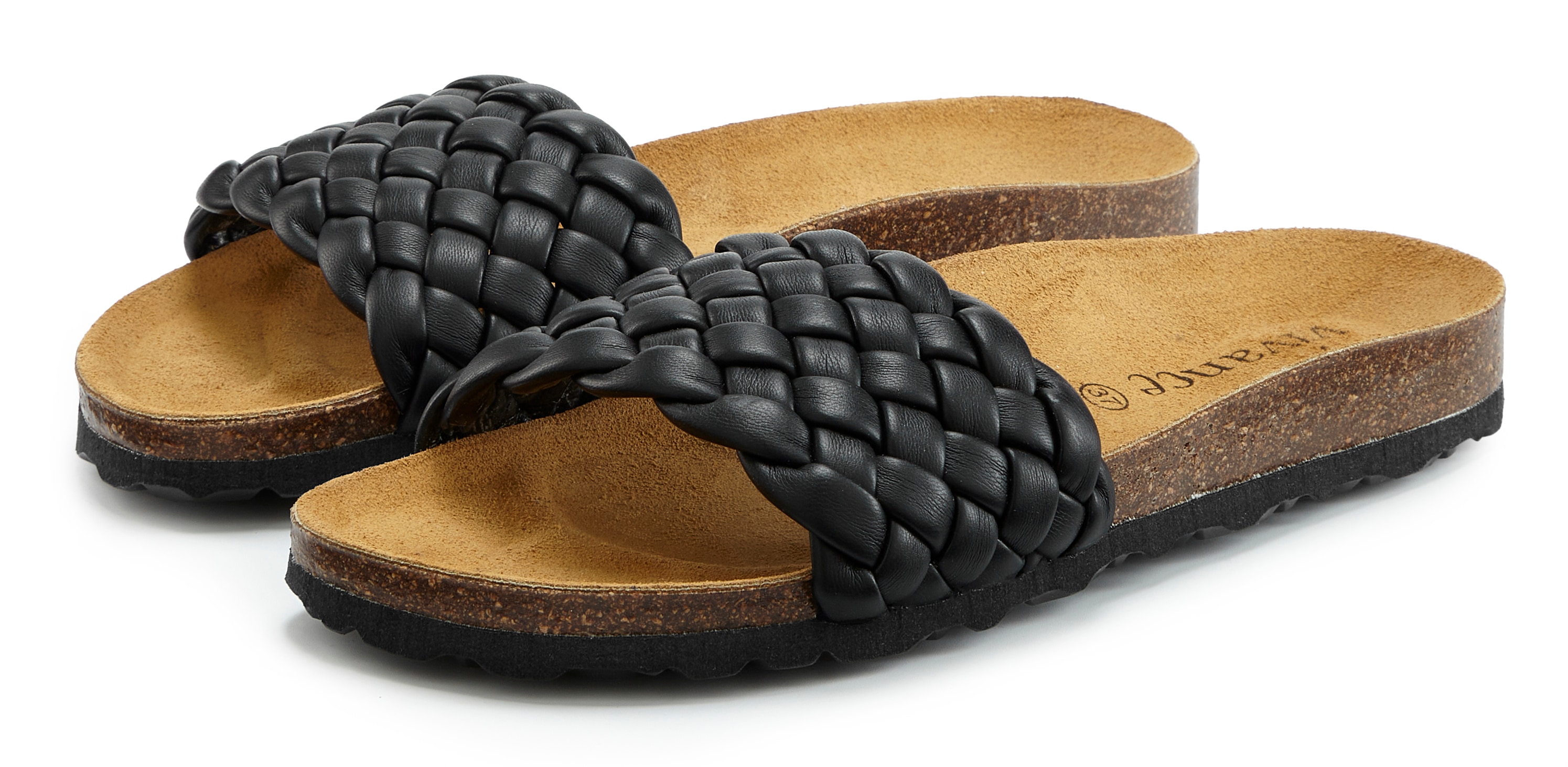 Vivance Pantolette "Mule, Sandale, offener Schuh, Sommerschuh," NEU mit komfortablem Korkfußbett & weicher Innensohle aus Leder