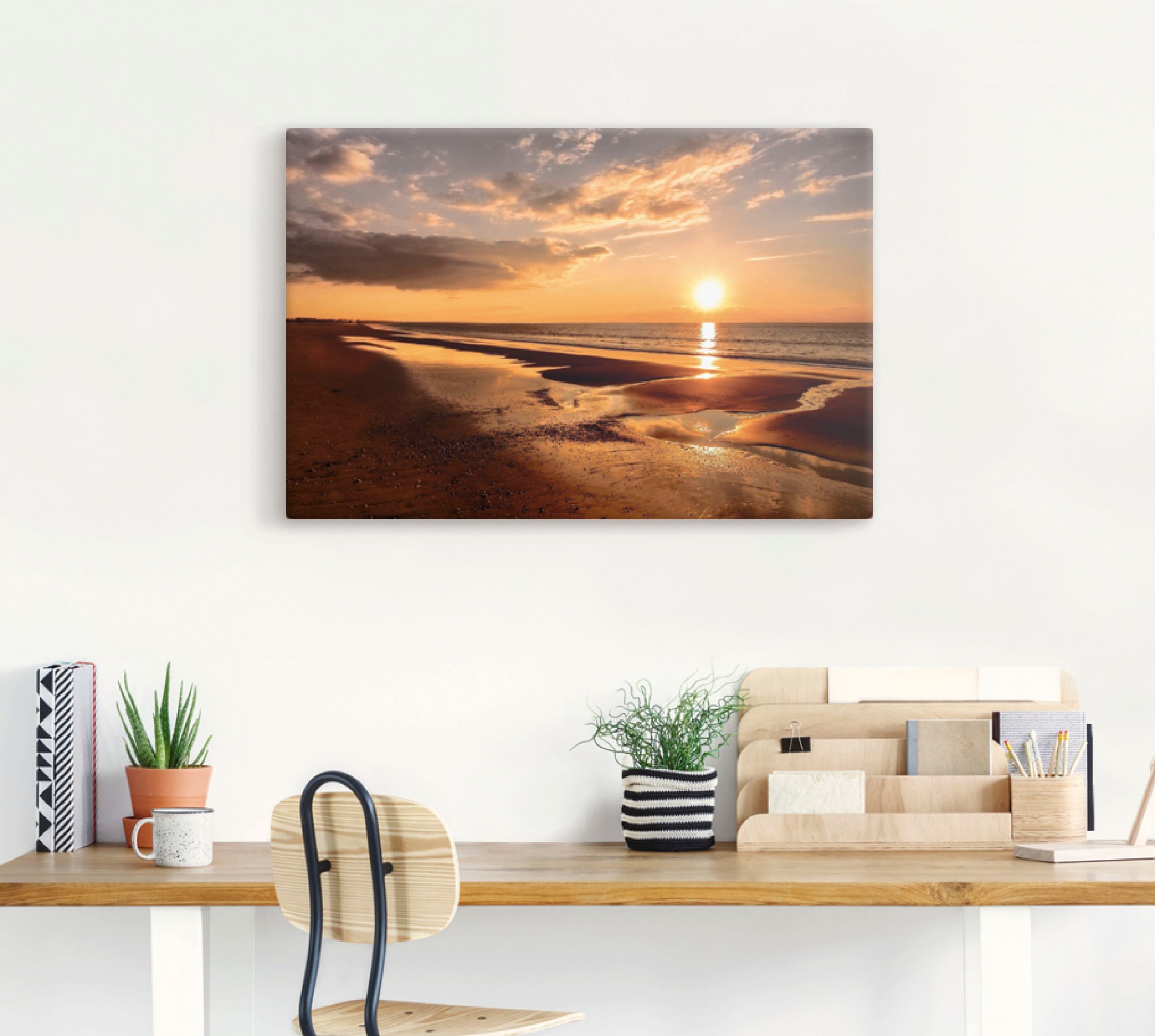 Artland Wandbild »Sonnenuntergang am Mittelmeer«, Strand, (1 St.), als Leinwandbild, Poster, Wandaufkleber in verschied. Größen