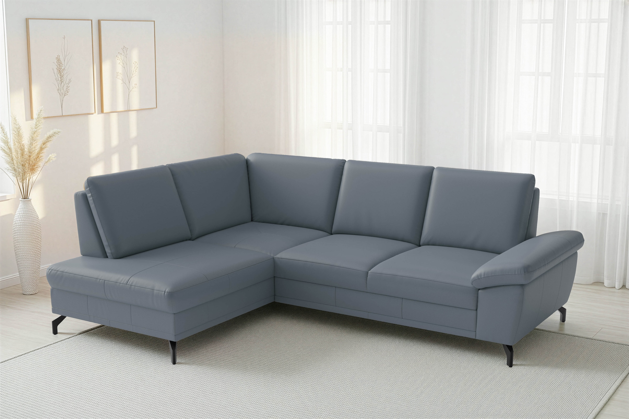 sit&more Ecksofa "Chelsea L-Form, B: 249 cm, Armteil- & Sitztiefenverstellung, Leder" optional mit Schlaffunktion und Bettkasten
