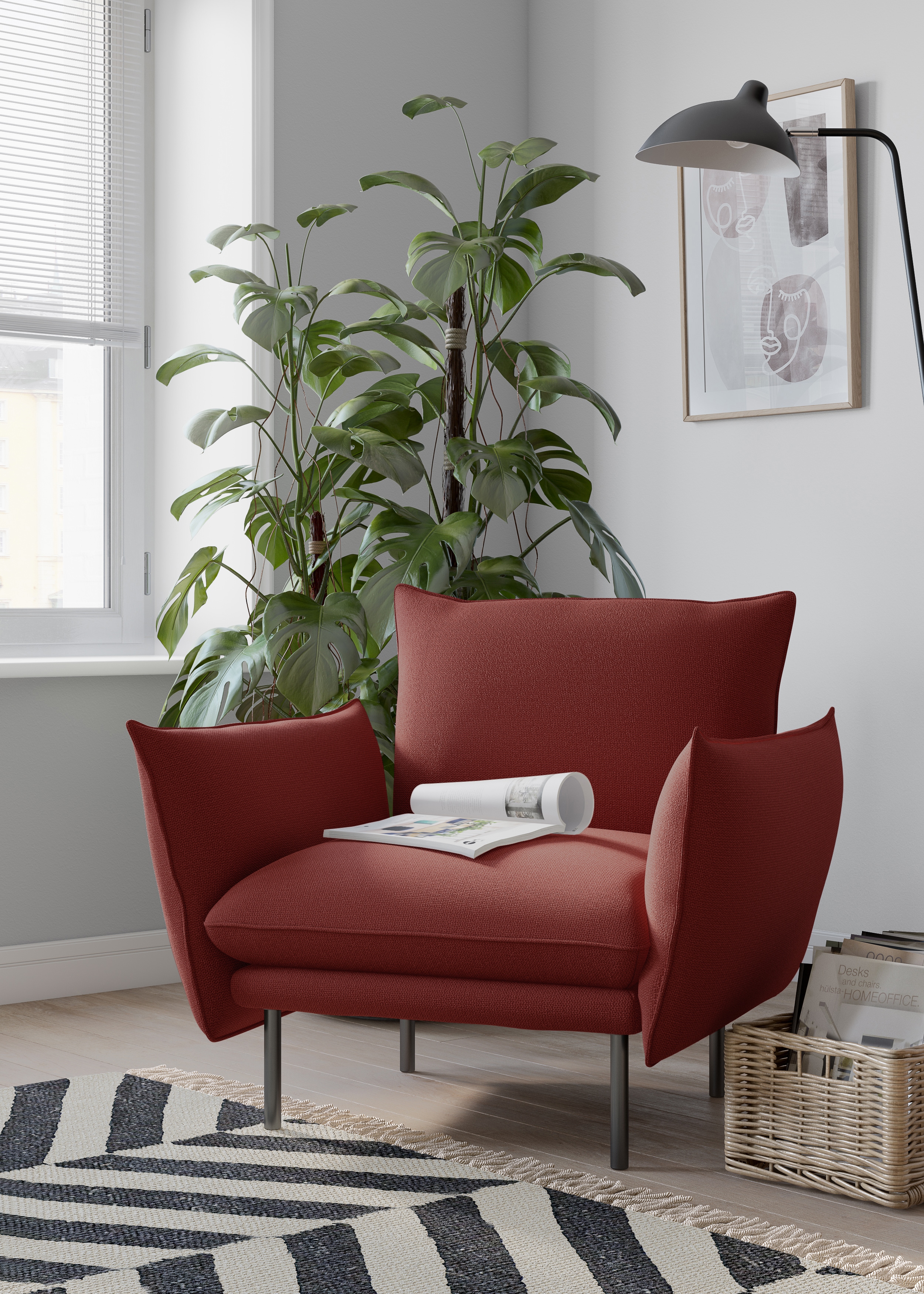 OTTO home Sessel "Stine Cocktailsessel" Besonderes Design durch Kissenoptik und Keder