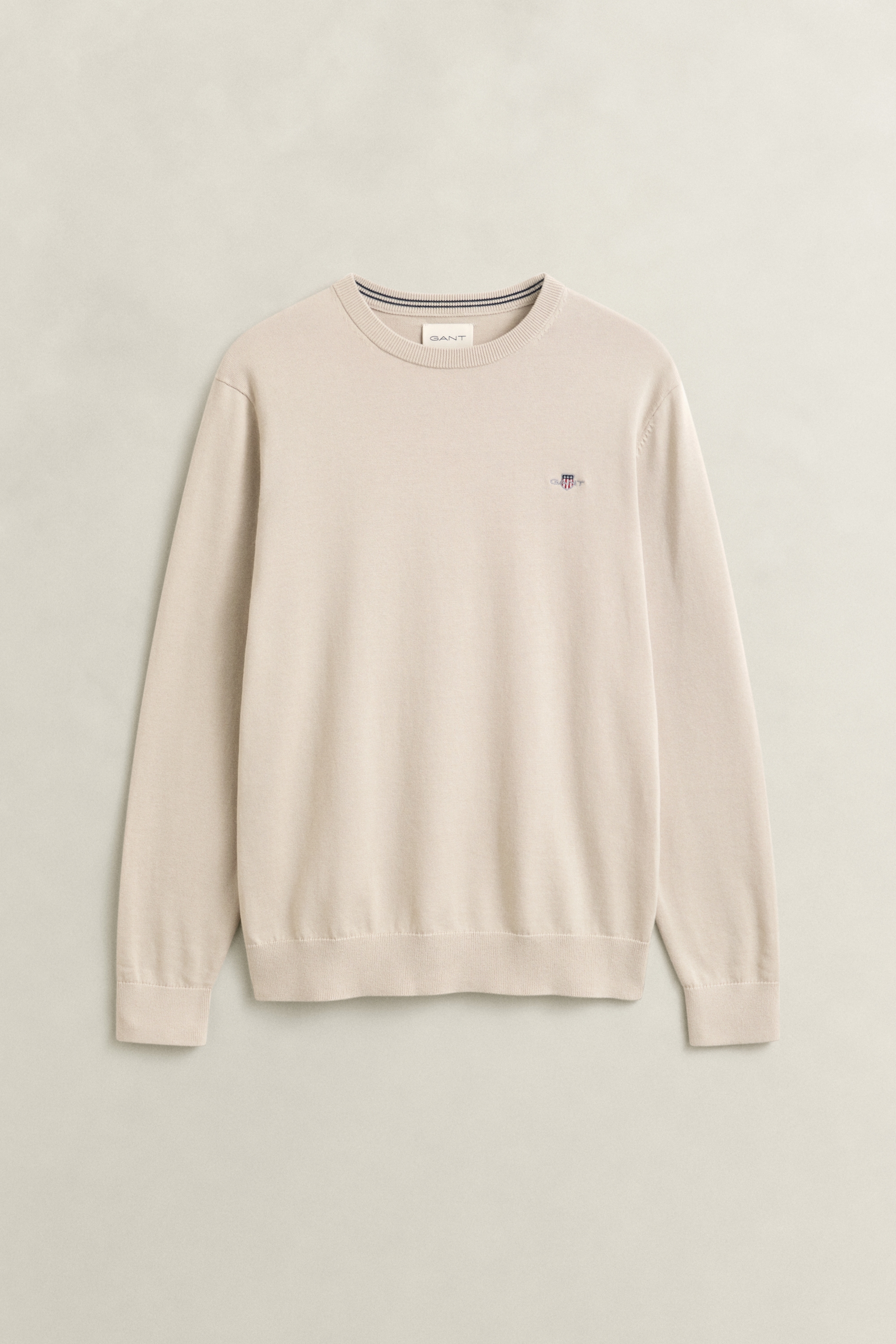 Gant Rundhalspullover »CLASSIC COTTON« Regular fit mit Rundhalsausschnitt