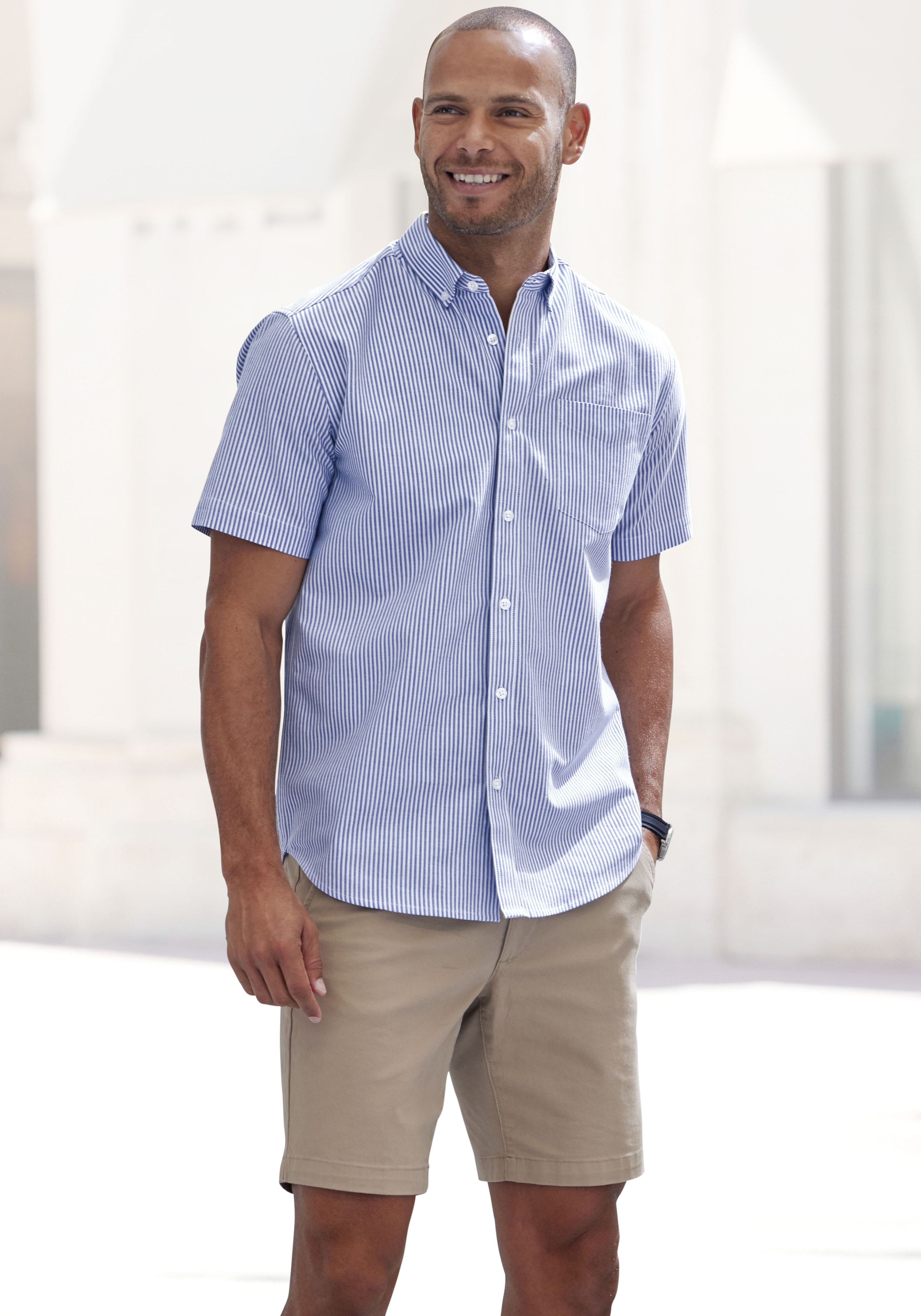 H.I.S Kurzarmhemd »Regular fit«, Oxfordhemd kurzarm mit Button-down-Kragen aus reiner Baumwolle