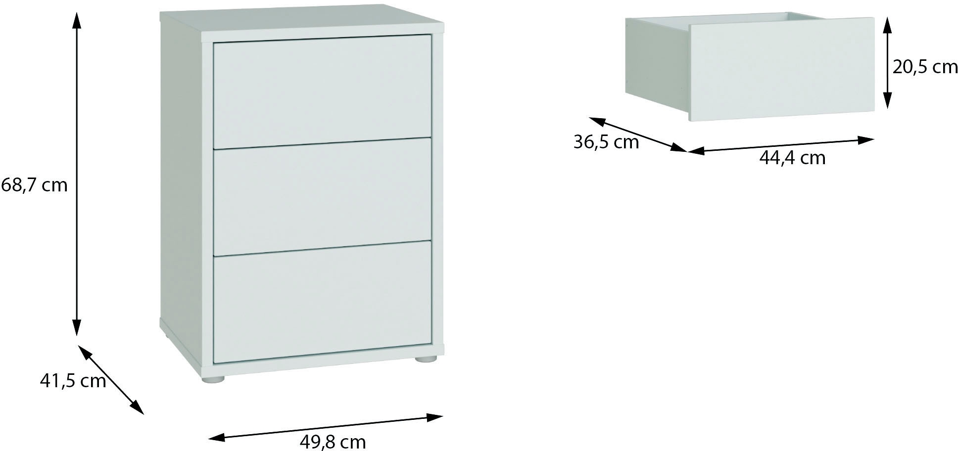 FORTE Nachtkommode »Alice Springs« Schubkästen mit Vollauszug, Push to Open