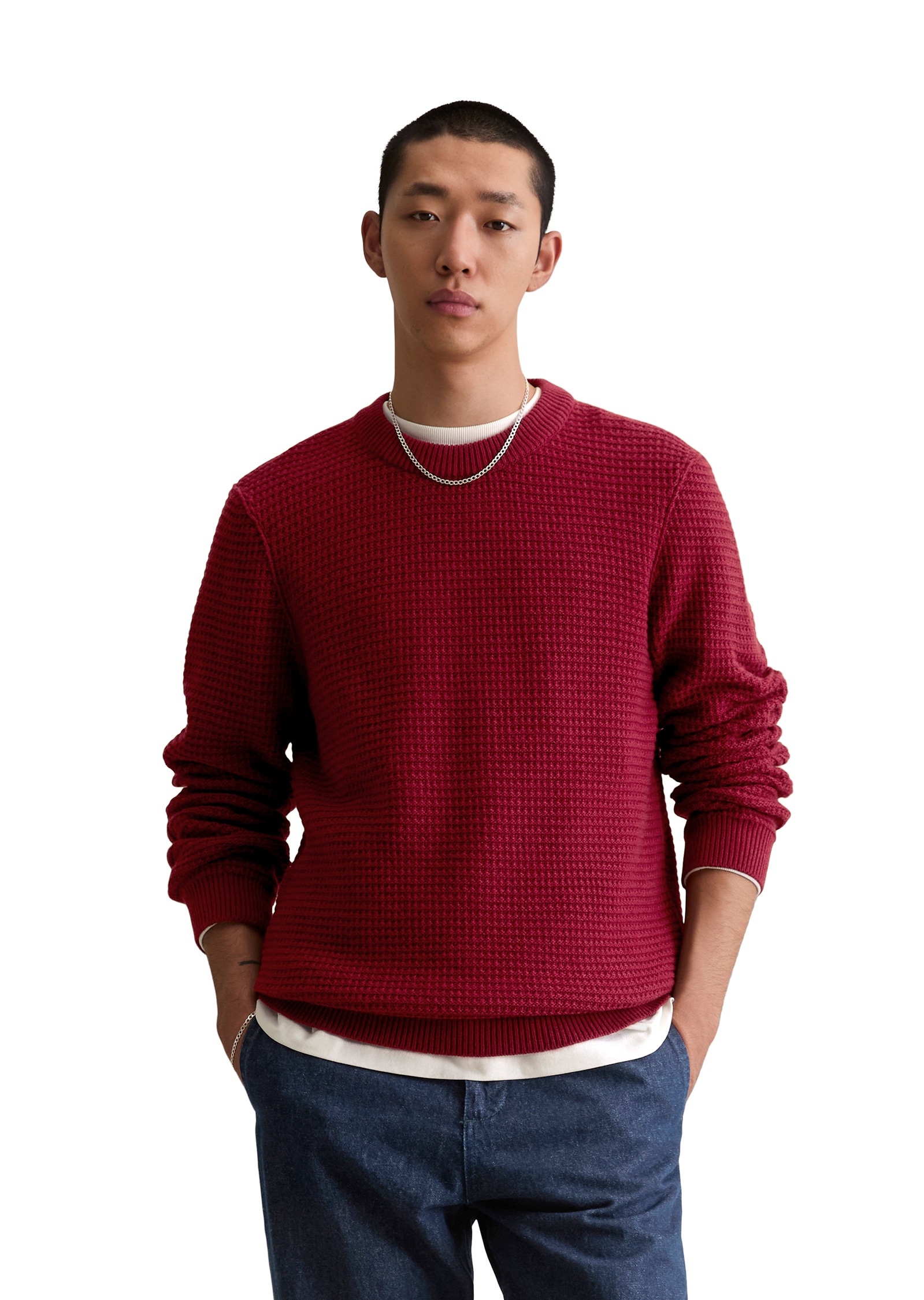 Marc OPolo DENIM Rundhalspullover "mit markanter Struktur" günstig online kaufen