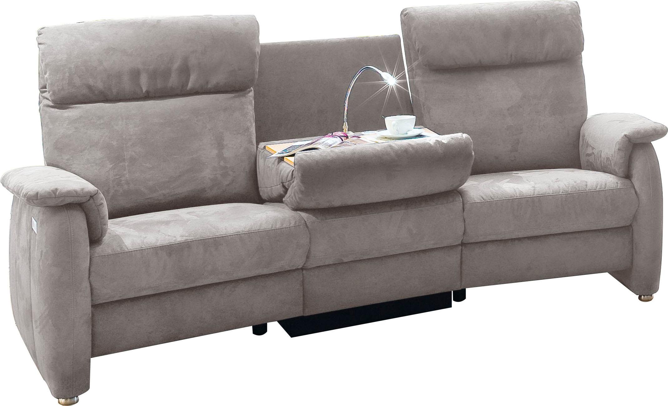 Home affaire Sofa "Turin", mit motorischer Relaxfunktion, Tisch, Leuchte + USB-Ladestation