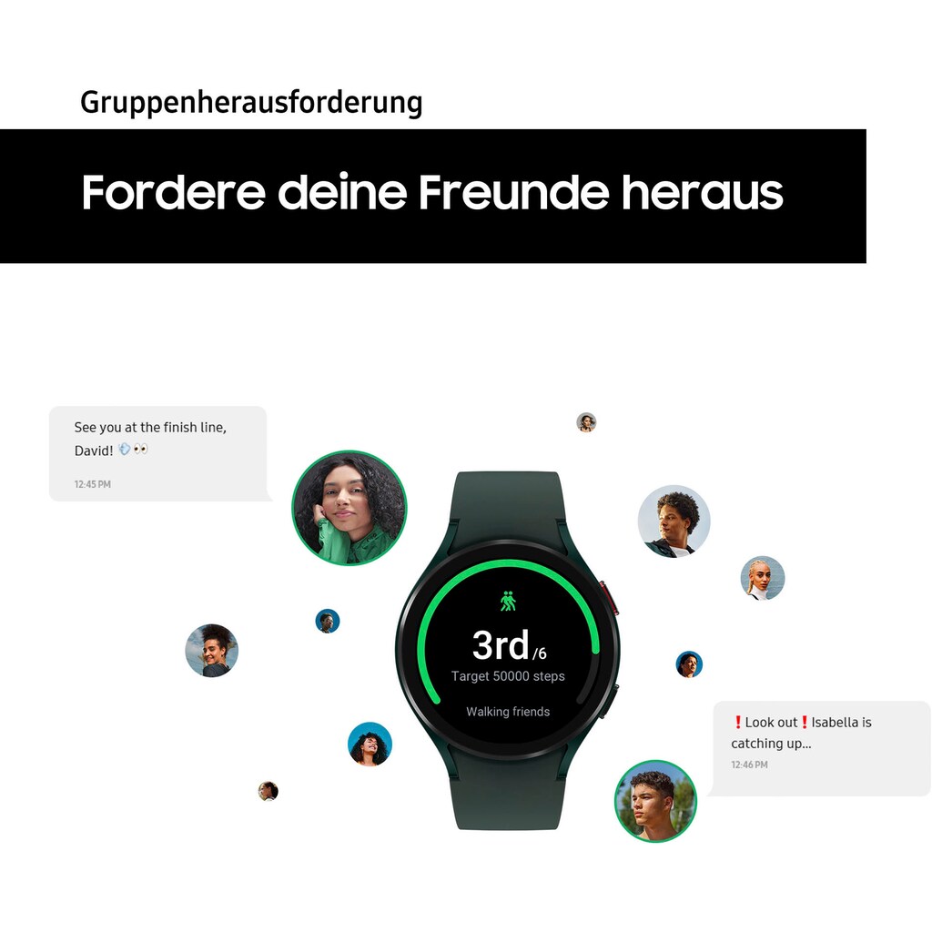 Samsung Smartwatch »Galaxy Watch 4 44mm LTE«, (Wear OS by Google Fitness Uhr, Fitness Tracker, Gesundheitsfunktionen)