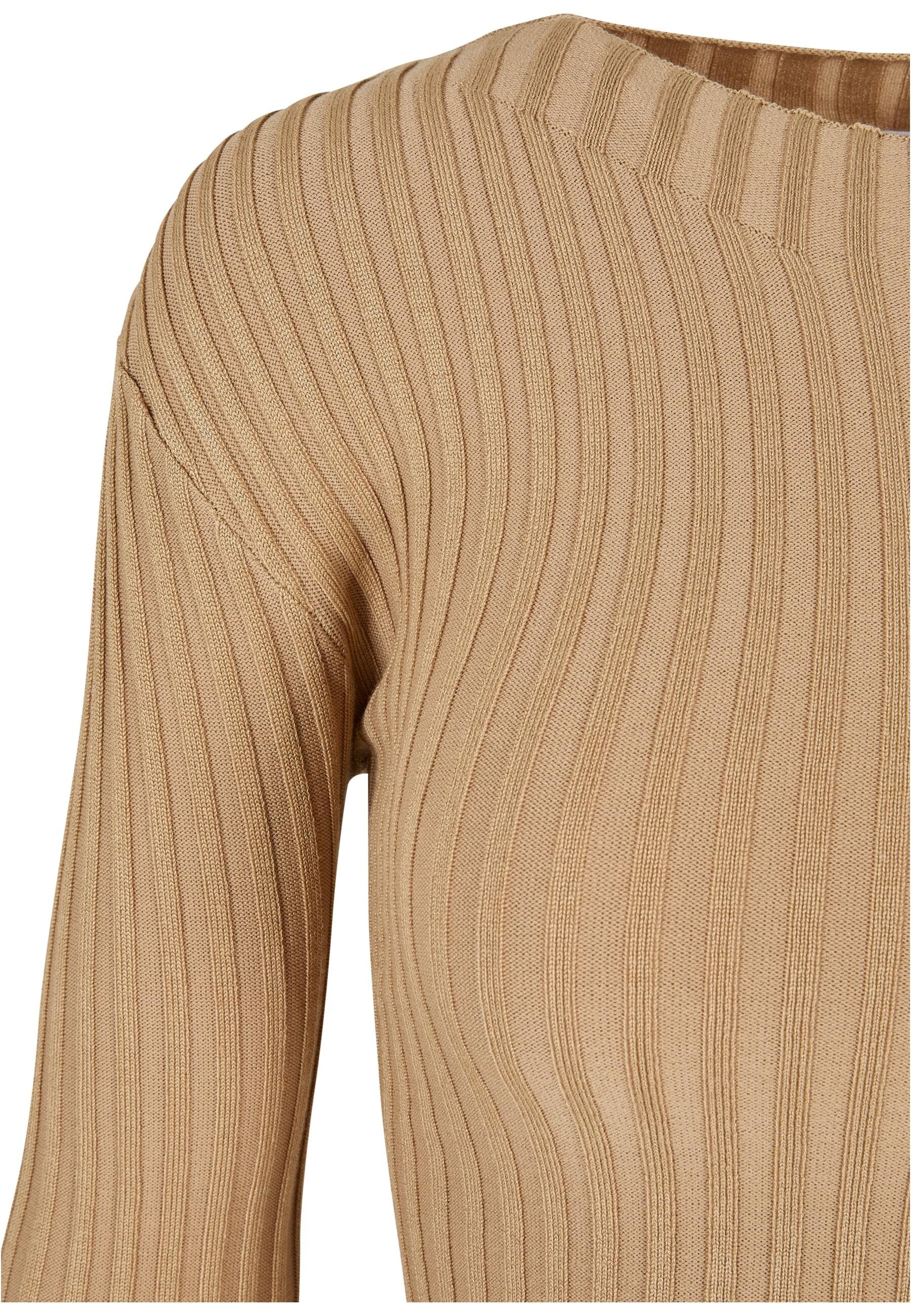 URBAN CLASSICS Rundhalspullover »Urban Classics Damen Ladies Short Rib Knit Twisted Back Sweater«, (1 tlg.)