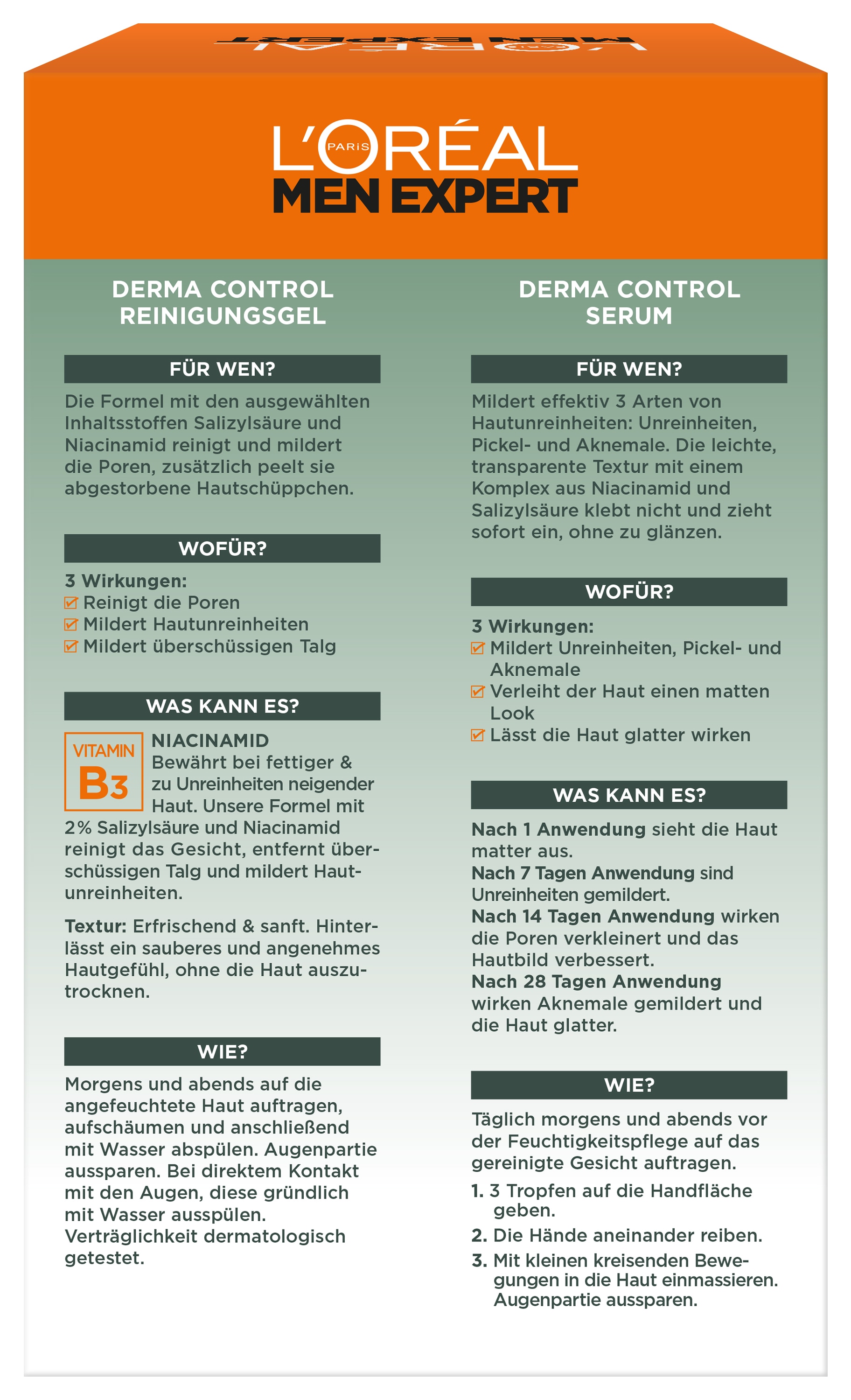 L'ORÉAL PARIS MEN EXPERT Pflegestift »Derma Control Set: Reinigungsgel & Anti-Unreinheiten Serum«