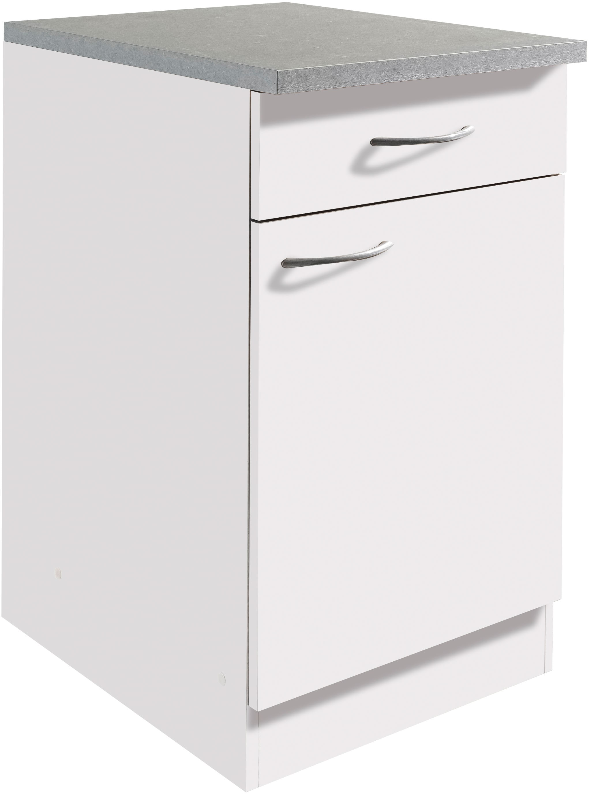 Unterschrank WIHO KÜCHEN, B:50cm H:85cm T:50cm, weiß, Küche, Schränke, "Kiel", 50 cm breit, 50 cm tief