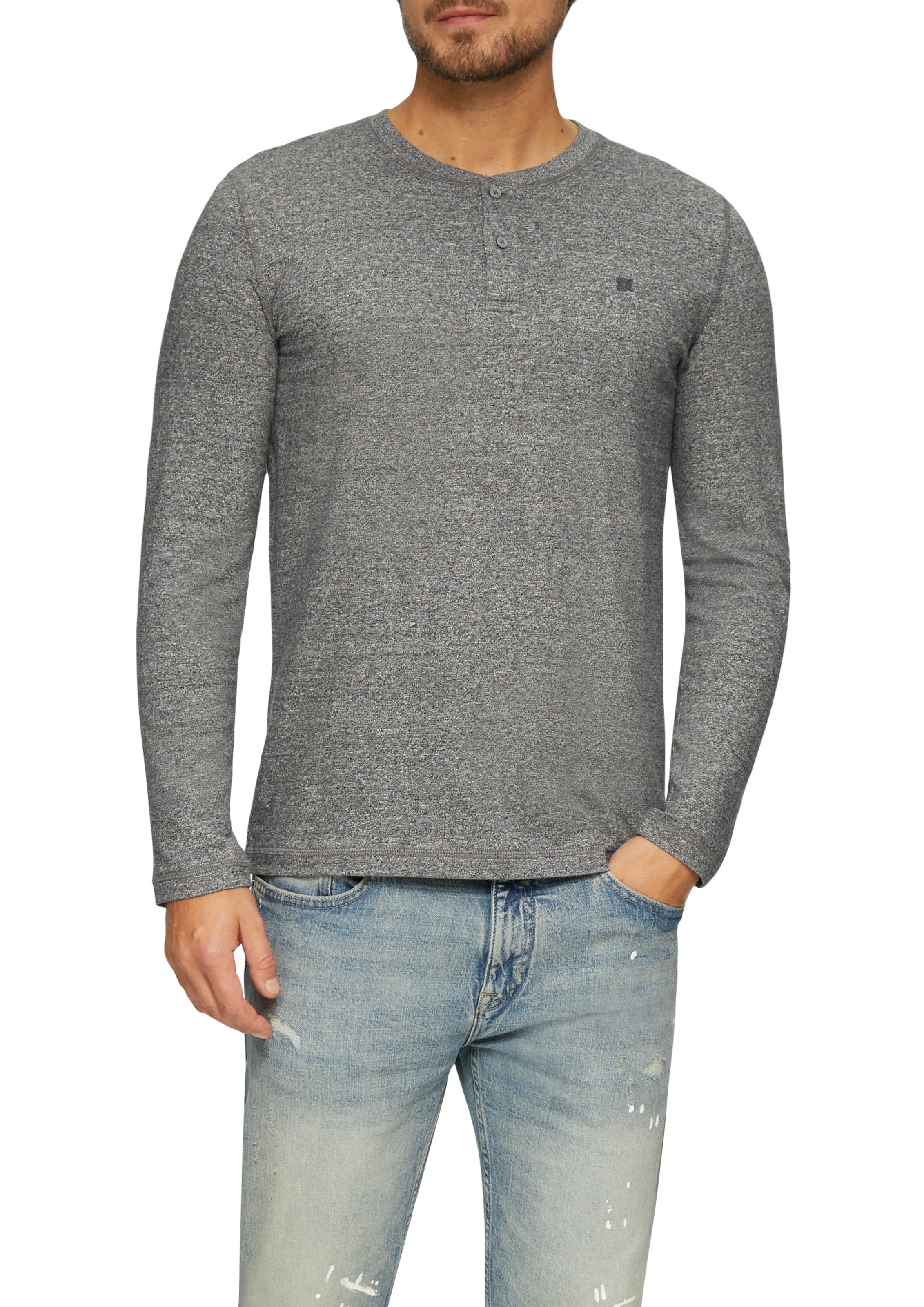 s.Oliver Henleyshirt, mit Henley Kragen