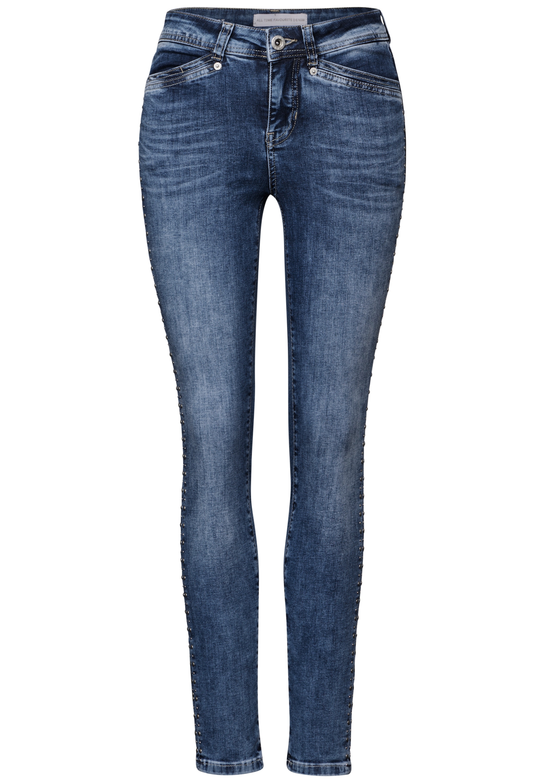 STREET ONE Slim-fit-Jeans »Style YORK«, mit Nieten und Stretch