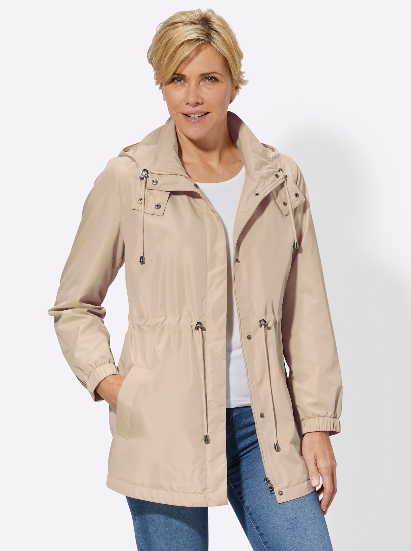 Classic Basics Langjacke, mit Kapuze