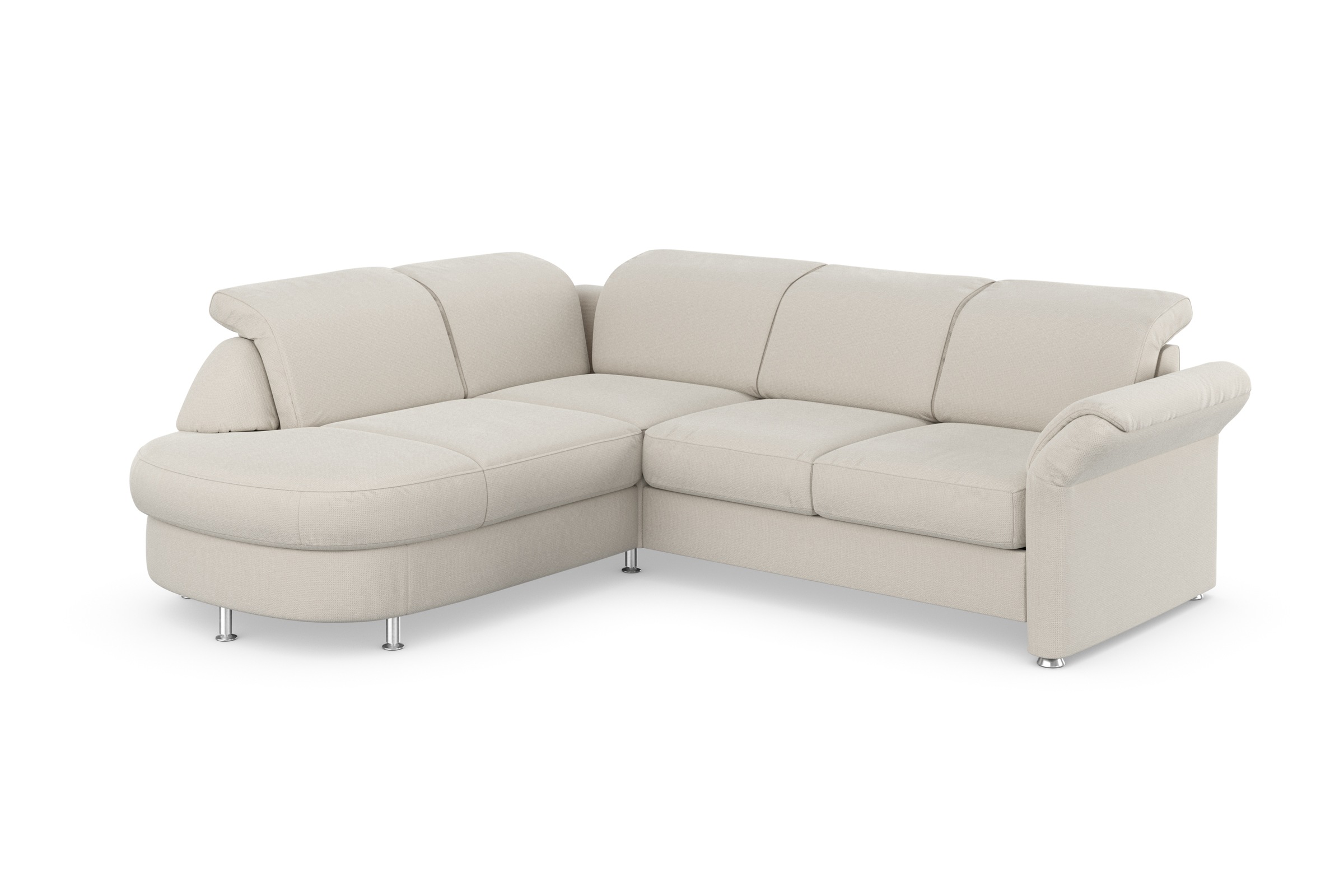 Ecksofa SIT & MORE "Apulia L-Form", beige (creme), B:250cm H:78cm T:212cm, Webstoff (100% Polyester);Struktur weich (90% Polyester, 10% Polyamid);Luxus-Micofaser Euphoria (100% Polyester);Samtoptik (100% Polyester), Sofas, Ecksofa, wahlweise Bettfunktion, 6