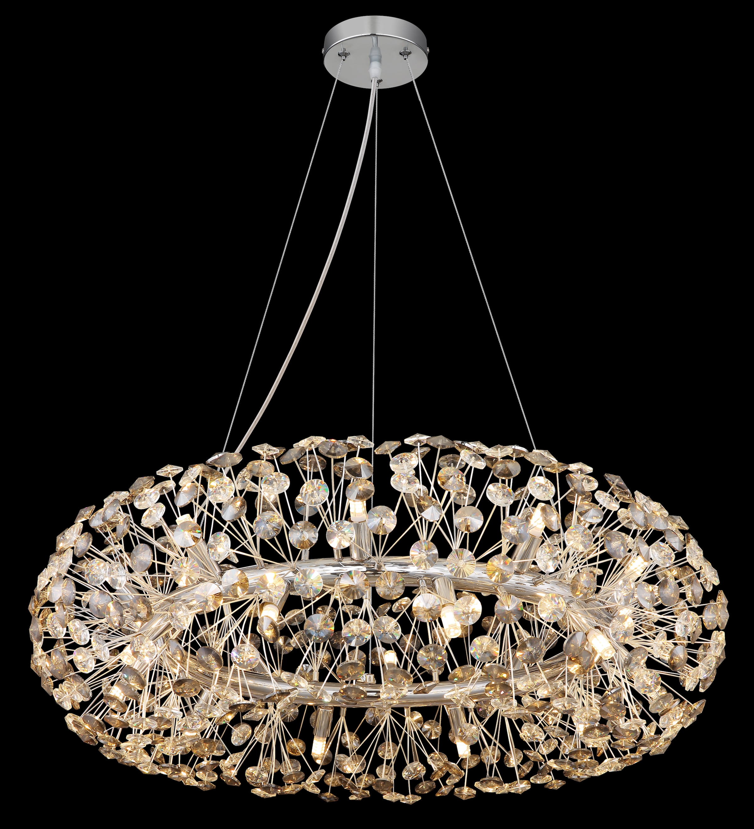 GLOBO LIGHTING Hängeleuchte »KATRINA« G9 1 Stk. Warmweiß Verchromter Luster mit K9 Kristallen, Höhe kürzbar, 20 G9 LED
