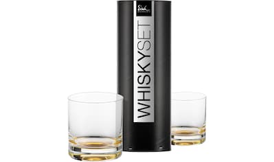 Whiskyglas »GENTLEMAN, 400 ml«, (Set, 2 tlg., 2 Whiskybecher in Geschenkröhre)