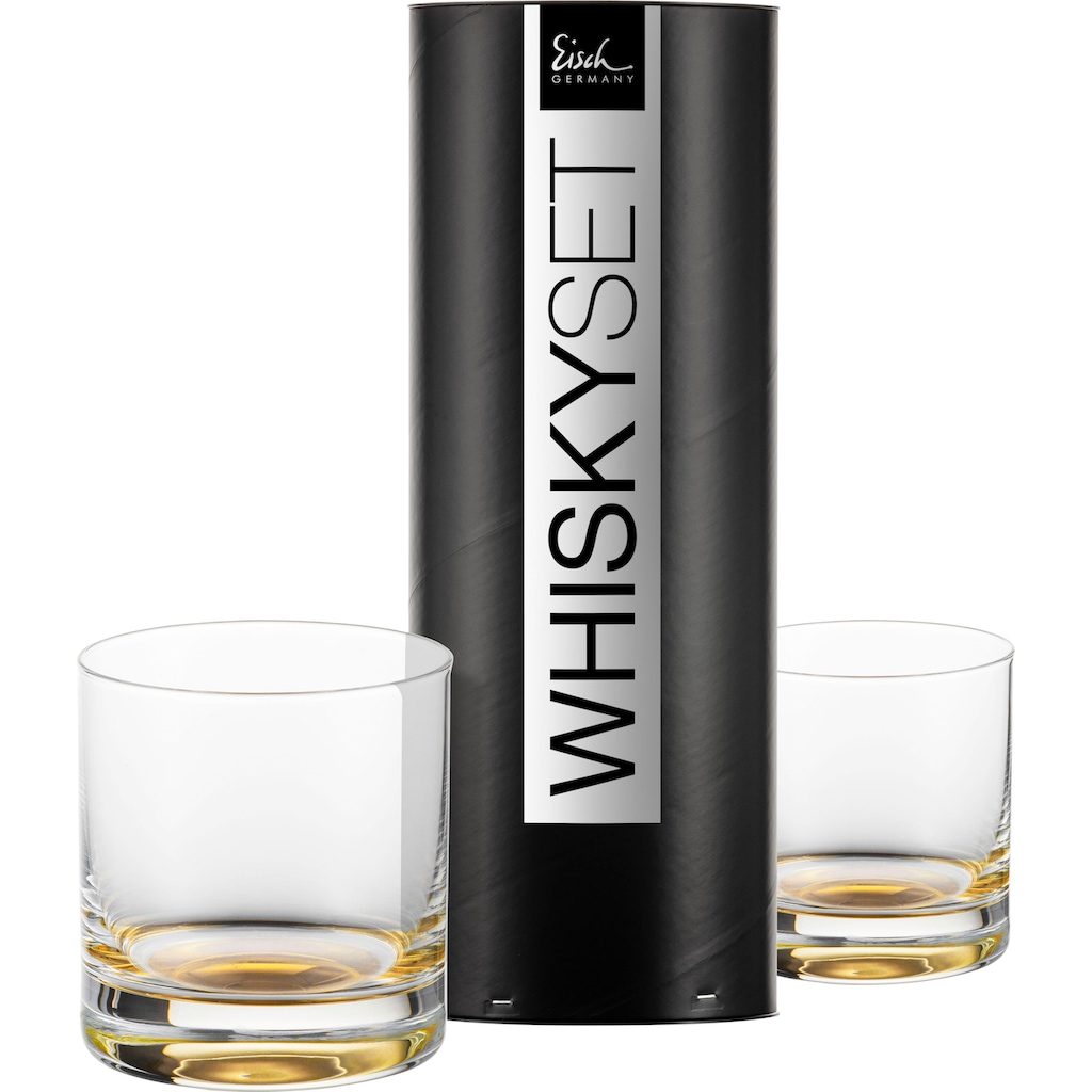 Eisch Whiskyglas »GENTLEMAN, 400 ml«, (Set, 2 tlg., 2 Whiskybecher in Geschenkröhre)